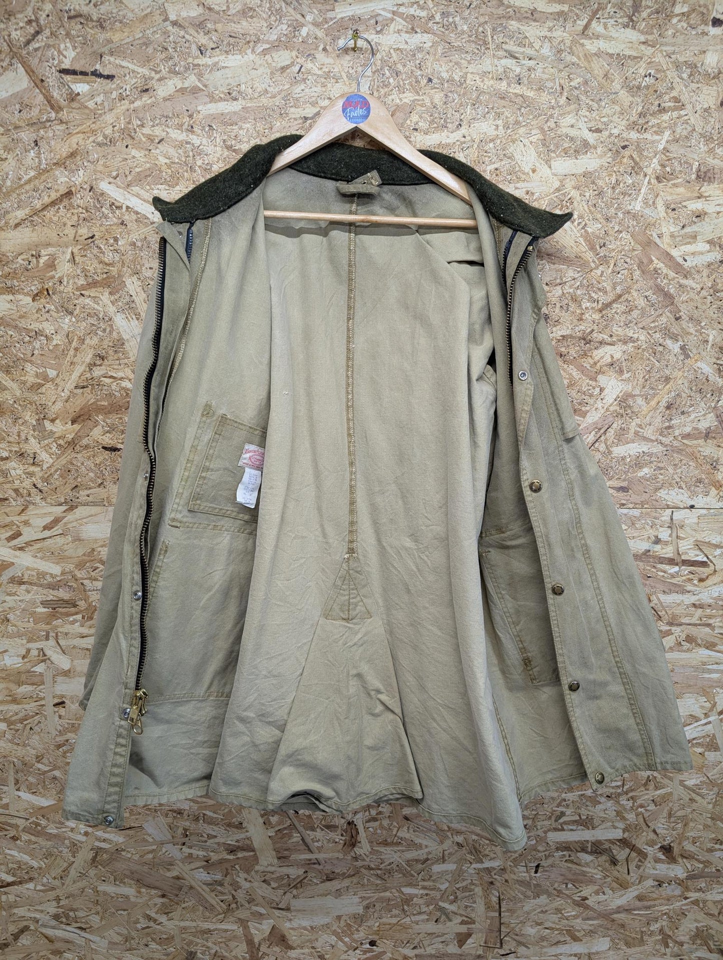 Filson Style Shelter 461n Waxed Packer Tin Cloth Jacket Green Coat Made USA 2XL