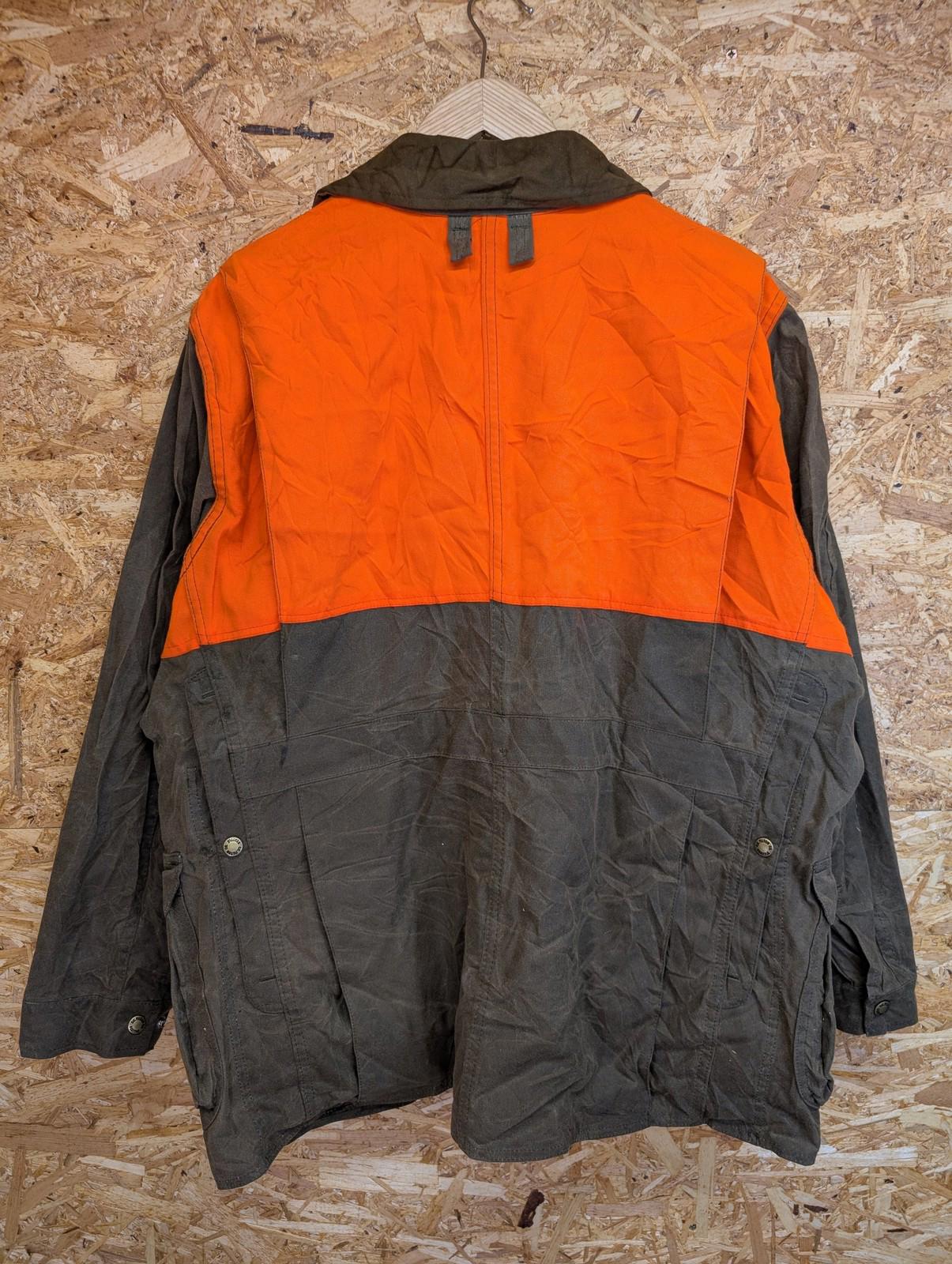 Filson Tin Cloth 463 Hunting Jacket Large Men USA Made Outdoor Orange Tan Wax