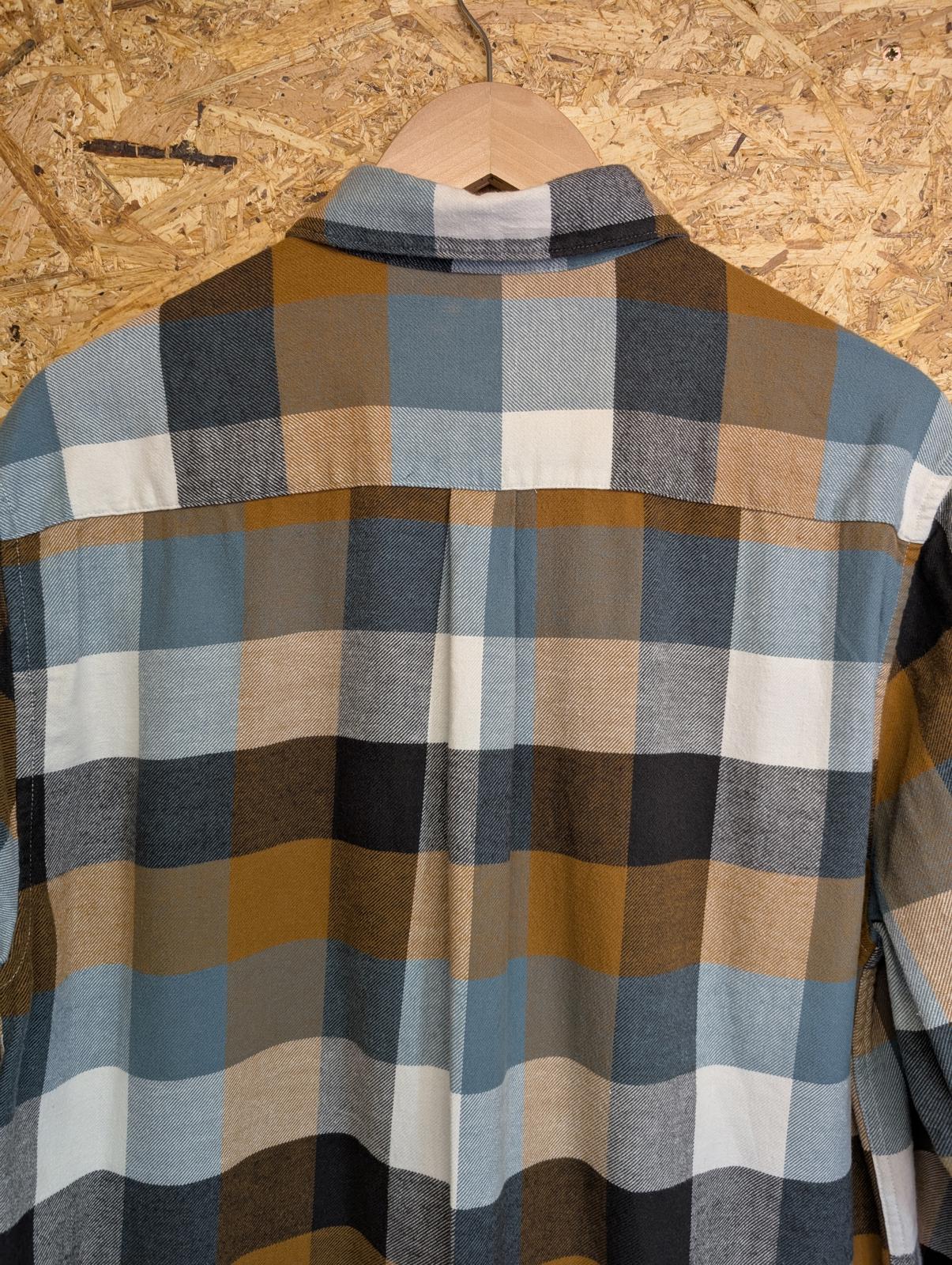 Barbour International Steve McQueen Shirt Large 42 Long Sleeve Green Brown Check
