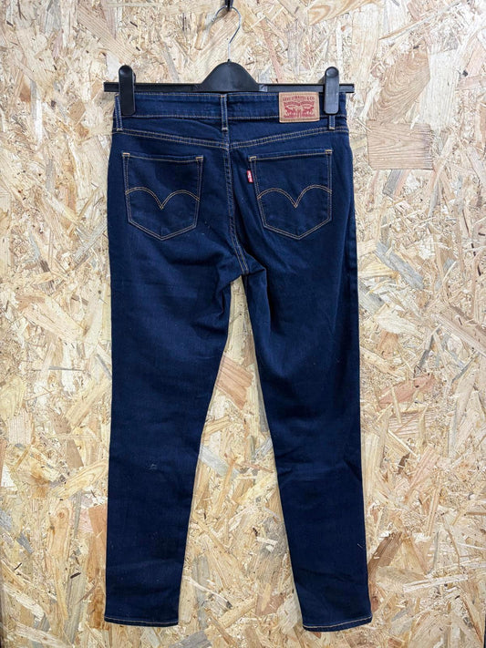 Levis 721 High Rise Skinny Jeans Size 12 W31 L33 Women Navy Blue Stretch Slim