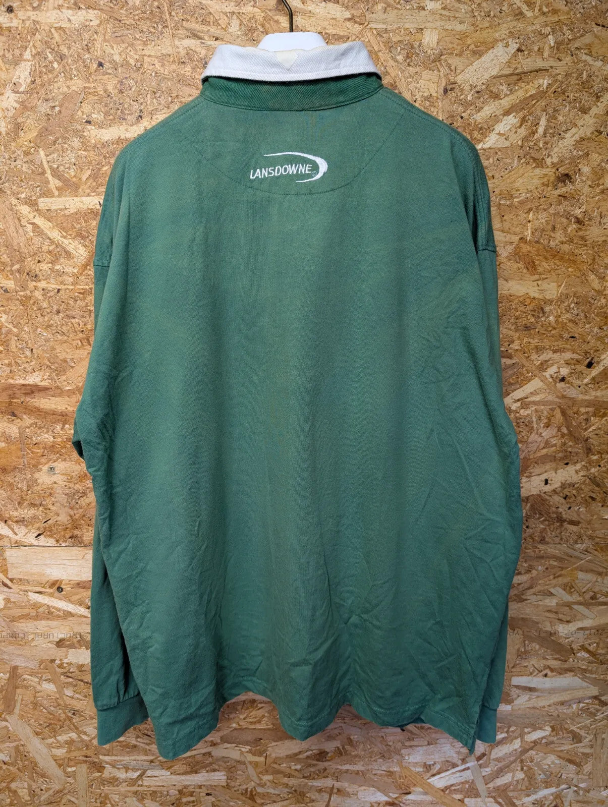 Vintage Ireland Rugby Shirt Mens XXL Green Cotton Lansdowne Logo Embroidered 90s