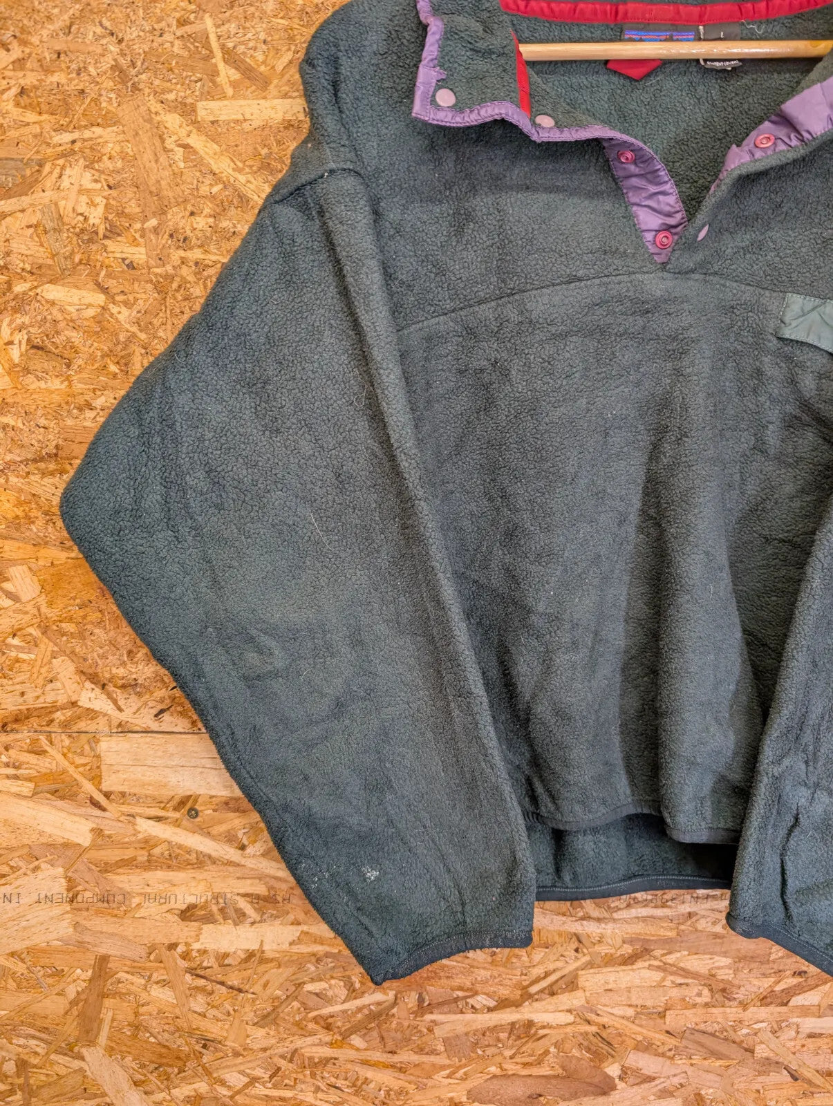 Vintage Patagonia Snap-T Fleece Mens Large Dark Green Synchilla Sherpa Retro 90s