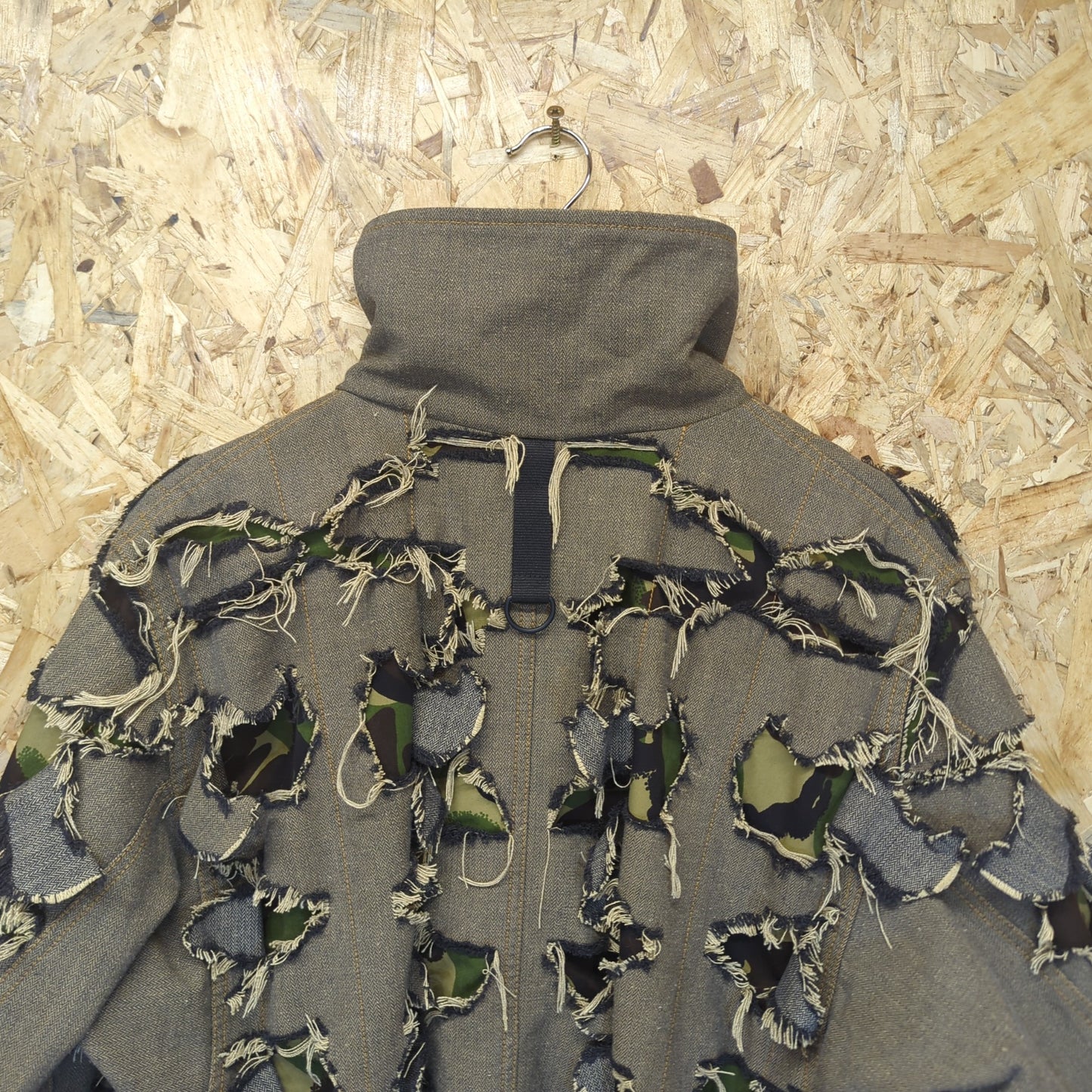 Griffin Blade-cut Bomber Camouflage Parka Cotton Green Camo Canvas Mens Medium