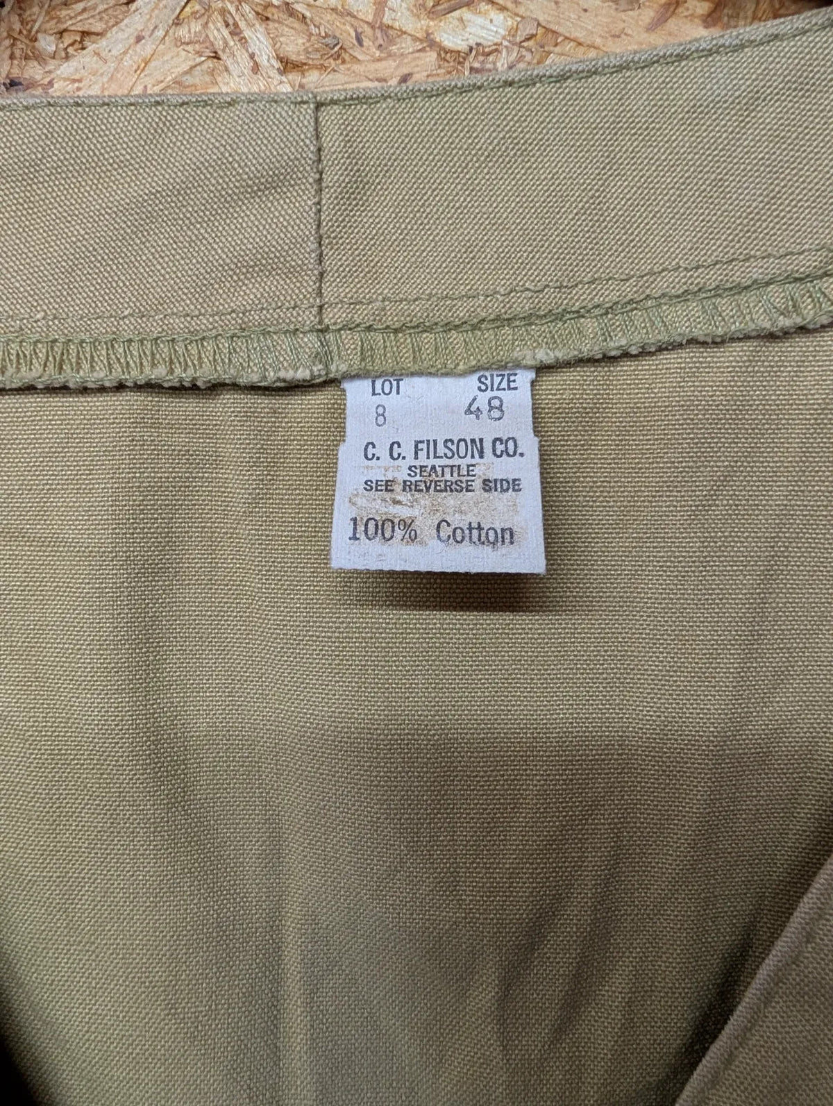Vintage Filson Dry Cloth Vest 48 XXL Gilet Tan Made USA Canvas Heritage Tin 60s