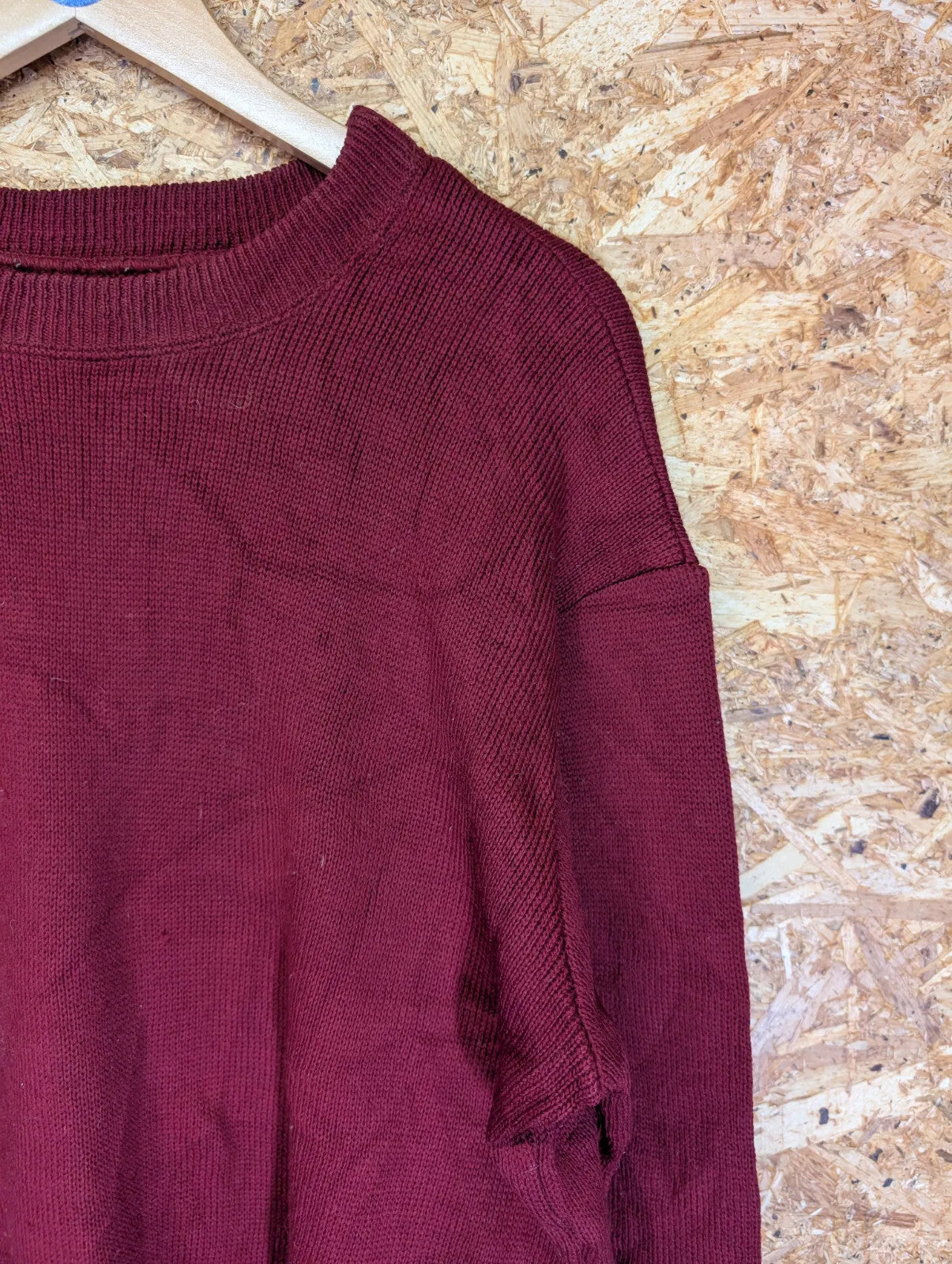 Filson Knitted Jumper Men Large Burgundy Wool Sweater Style 702 USA Made Vintage