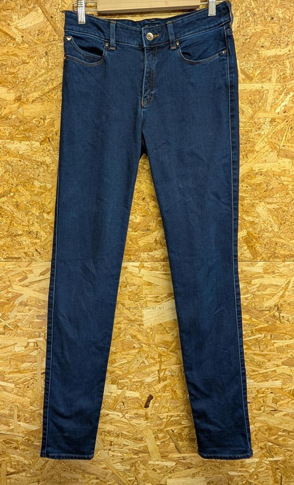 Armani Jeans Womens Size 10 W28 L35 Tall Skinny Stretch Denim Navy Blue Zip Fly