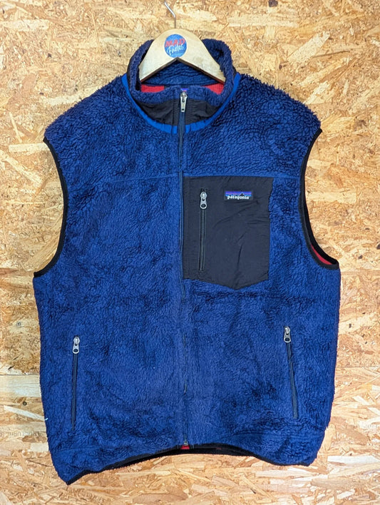 Vintage Patagonia Retro-X Fleece Vest Mens Large Blue Gilet Full Zip Synchilla