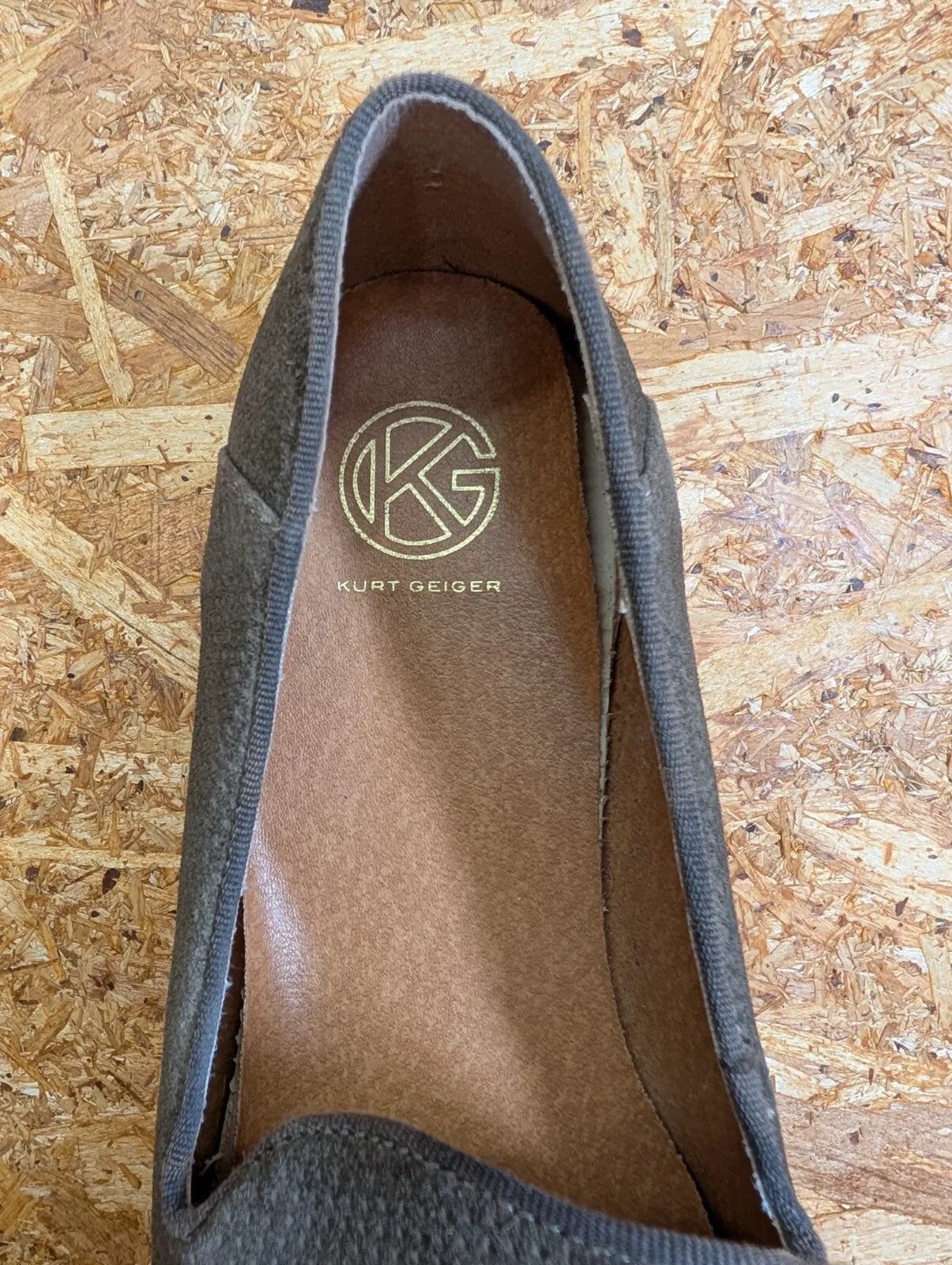 Kurt Geiger Tassel Loafers Mens UK 11 EU 45 Grey Tan Leather Slip On Smart