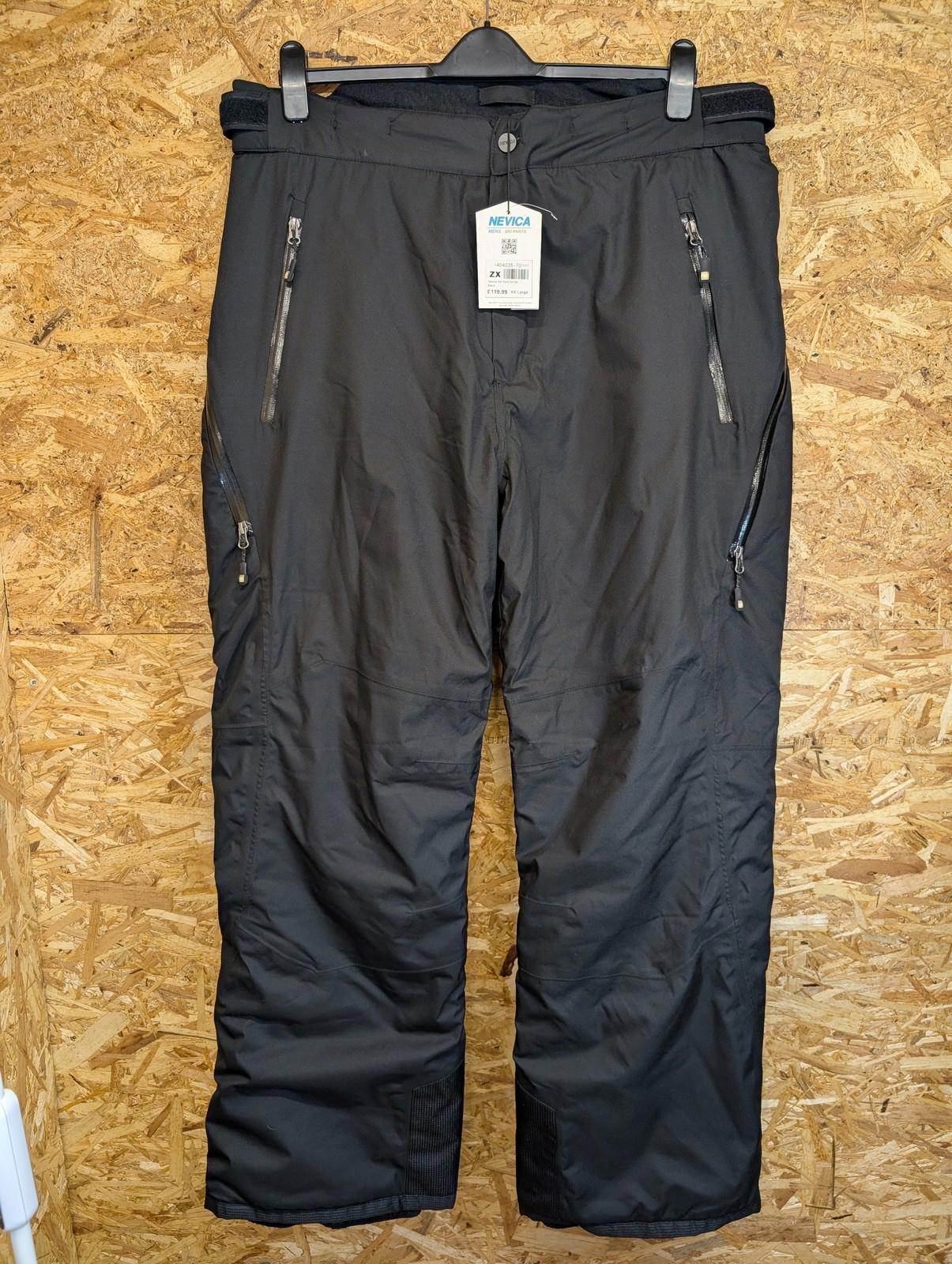 Nevica ZX Mens Ski Trousers XXL W36 W38 Black Waterproof Snow Pants Salopettes