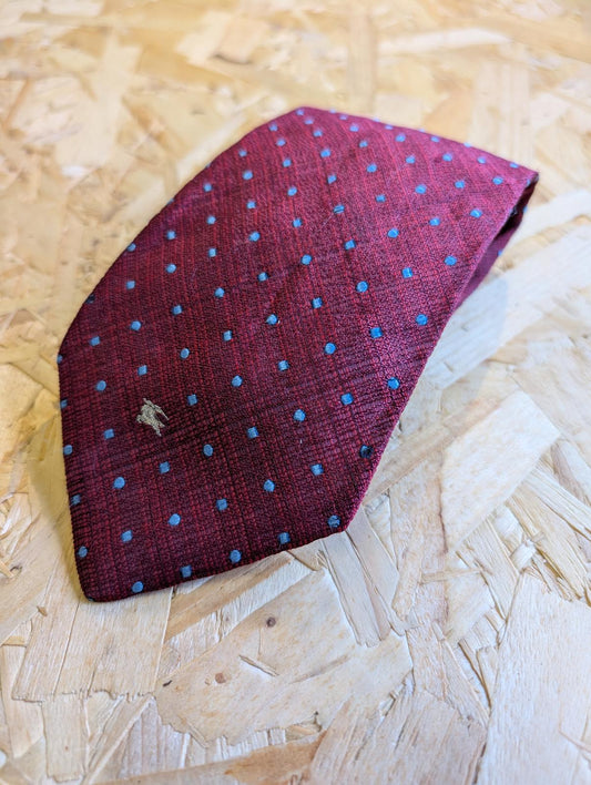 Burberry's Silk Tie 58" 148cm Made In Italy Burgundy Red Blue Prorsum Pattern