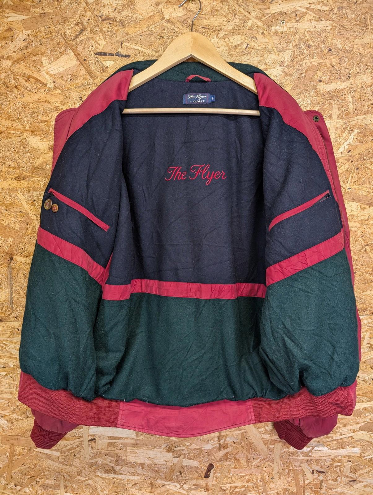 Gant The Flyer Bomber Jacket Large Men Vintage 80s Red Cotton Wool Lined Coat