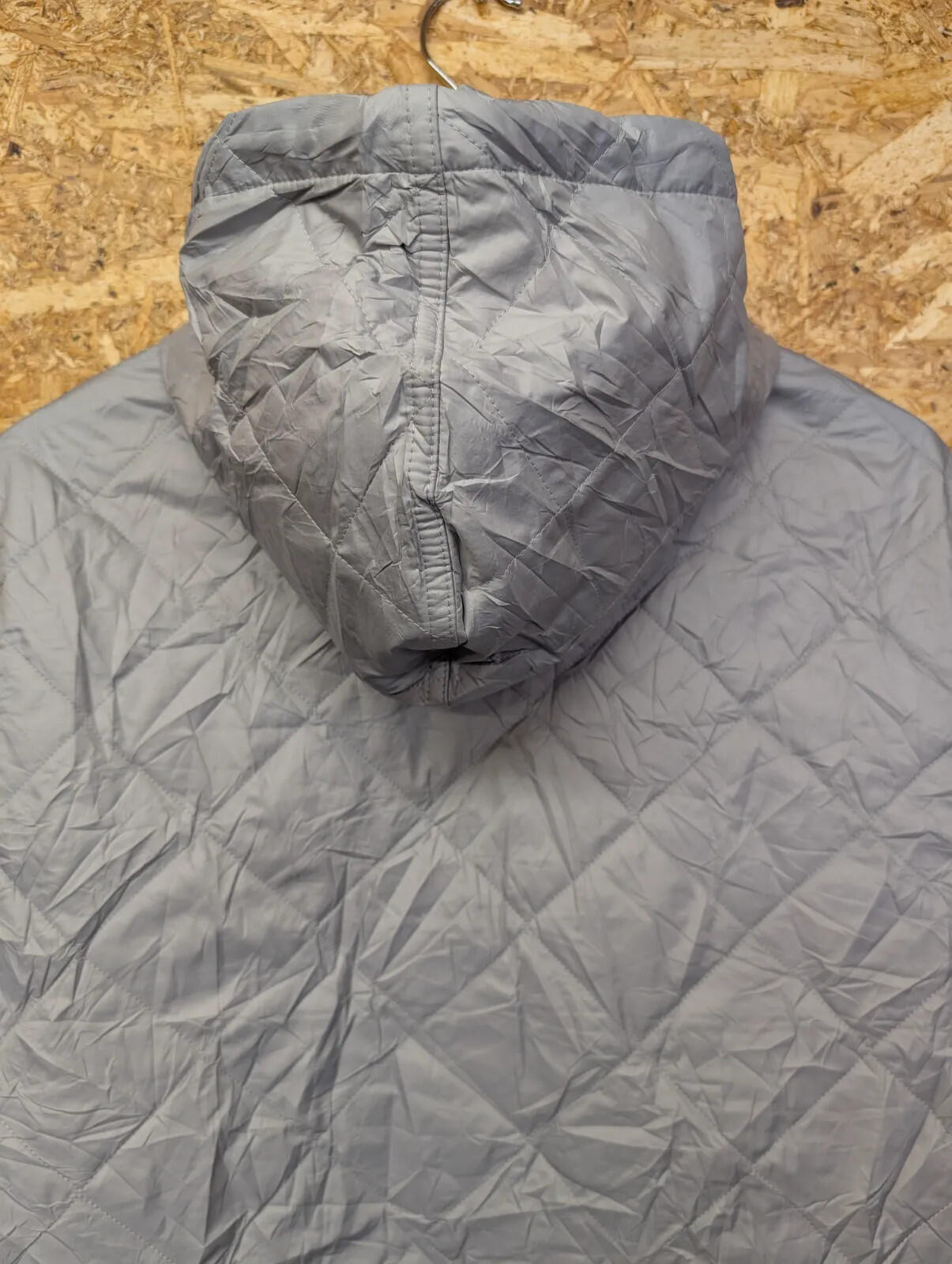 Patagonia Diamond Quilted Bomber Hoody Mens Medium Grey Coat Quilted Jacket