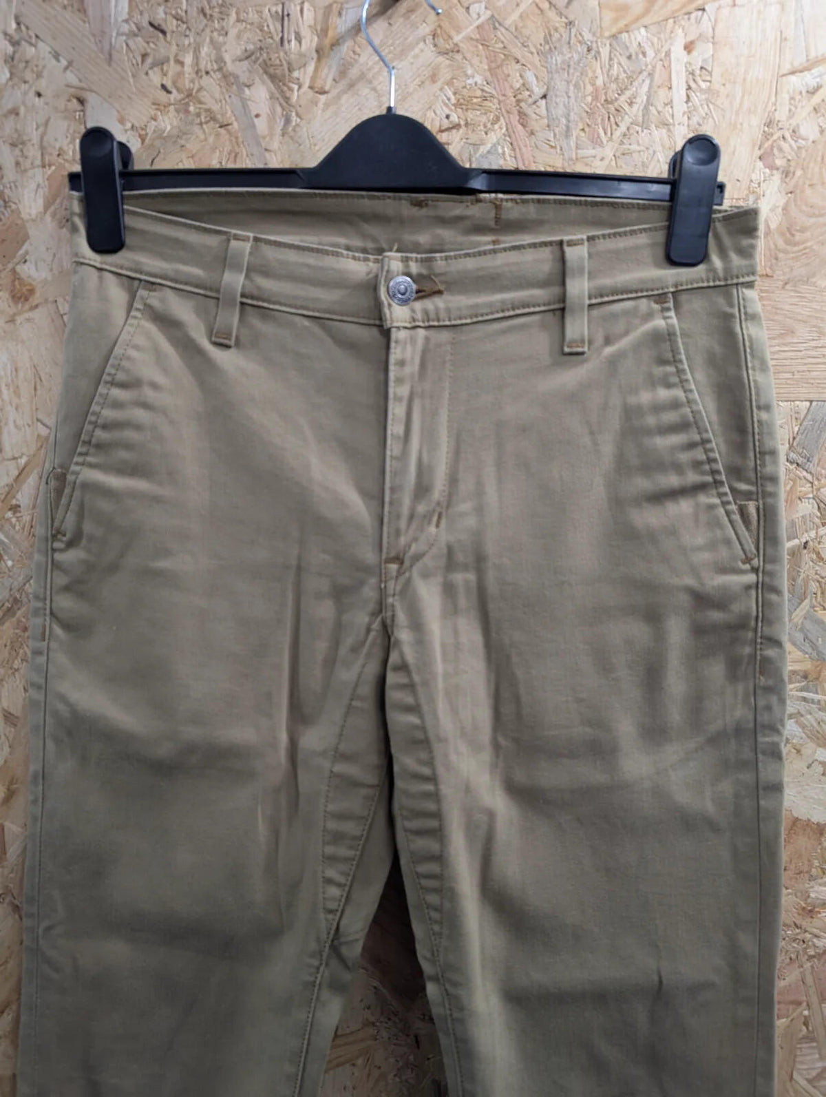 Levis Commuter Chino Trousers Mens W33 L32 Khaki Cotton Twill Straight Button