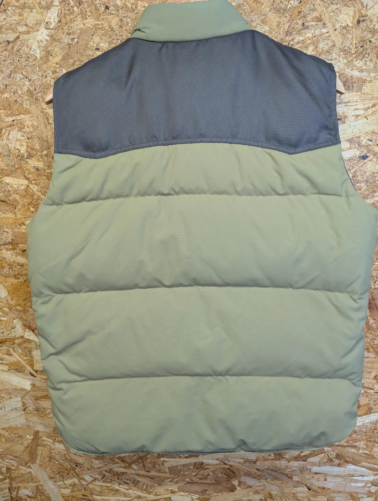 Down By Schott NYC Puffer Gilet Mens Medium Khaki Green Insulated USA Made Vest