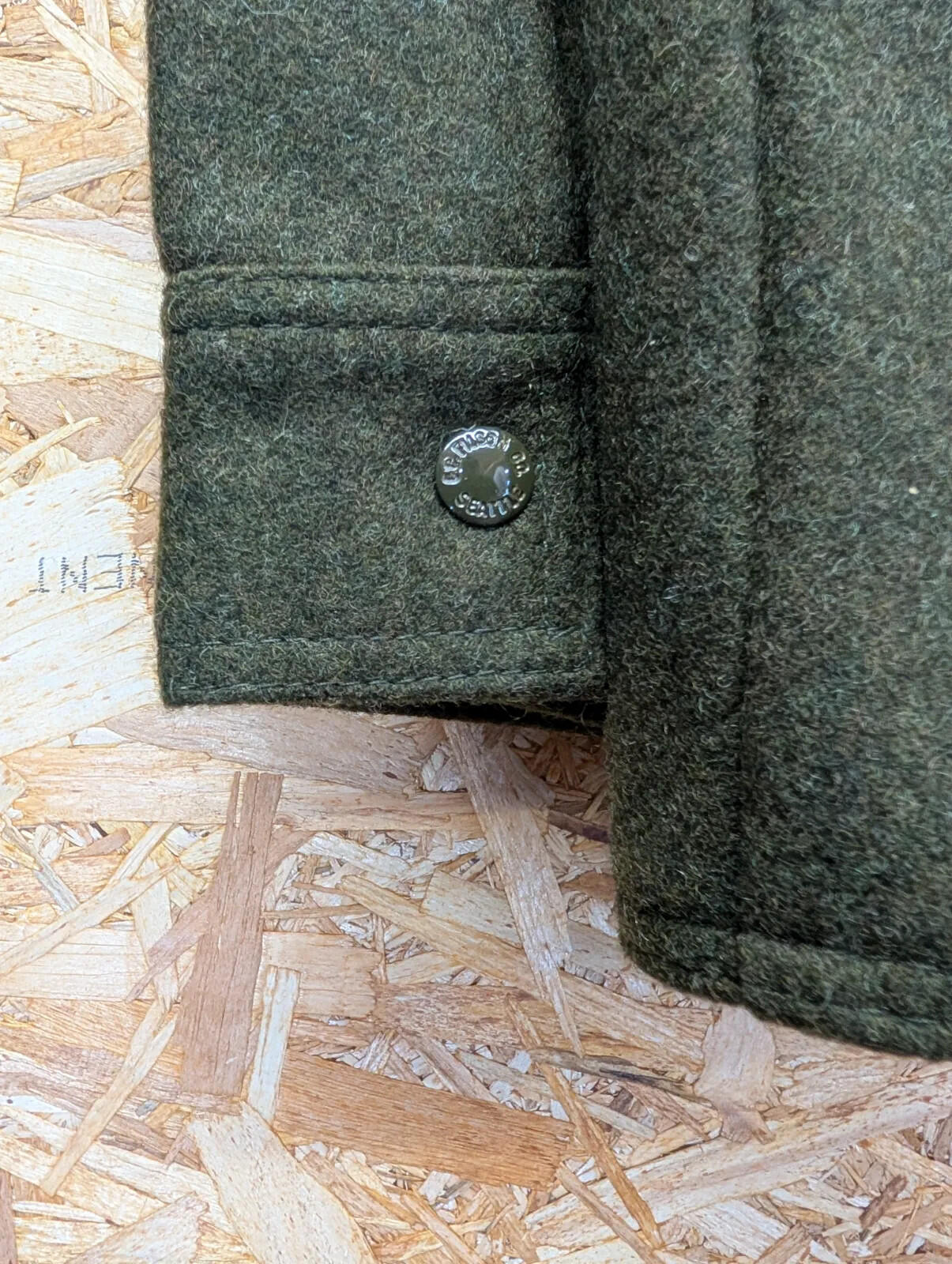 Filson Cruiser Wool Field Jacket Men Medium Forest Green Wool Snap USA Made