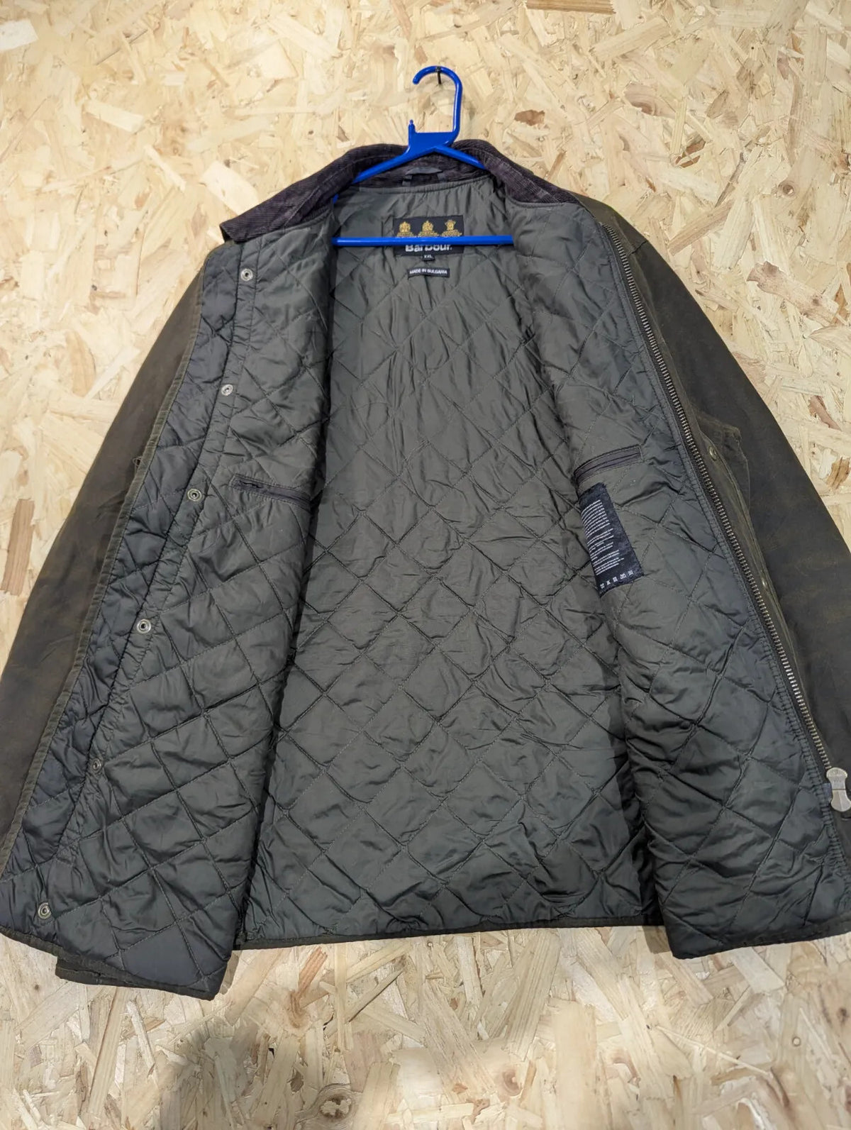 Barbour Martindale Padded Wax Jacket Mens XXL Olive Green Quilted Insulated Cord