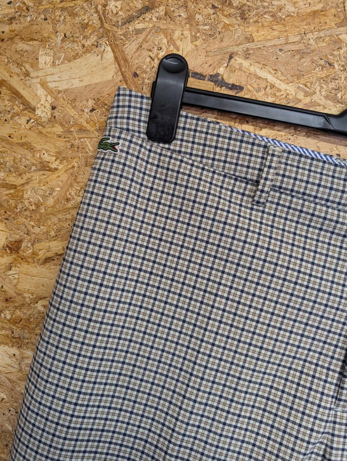 Lacoste Live Trousers W36 L29 Men Check Slim Fit Beige Golf Smart Cropped