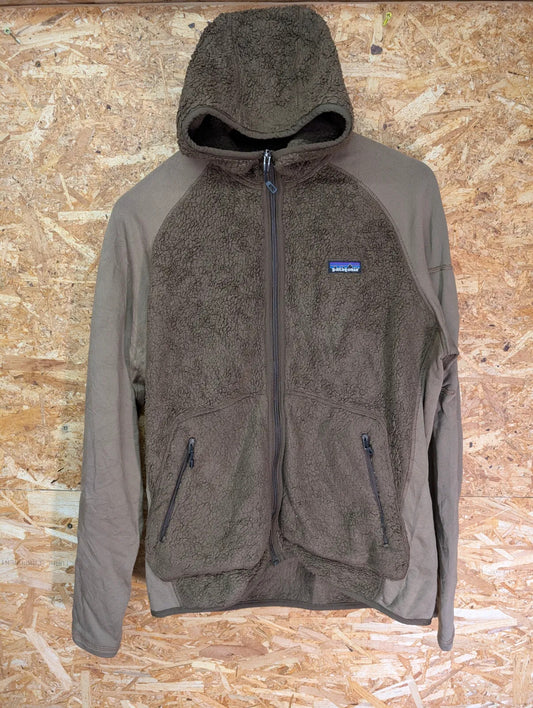 Patagonia Los Lobos Fleece Jacket Mens Medium Brown Polartec Hooded Retro-X
