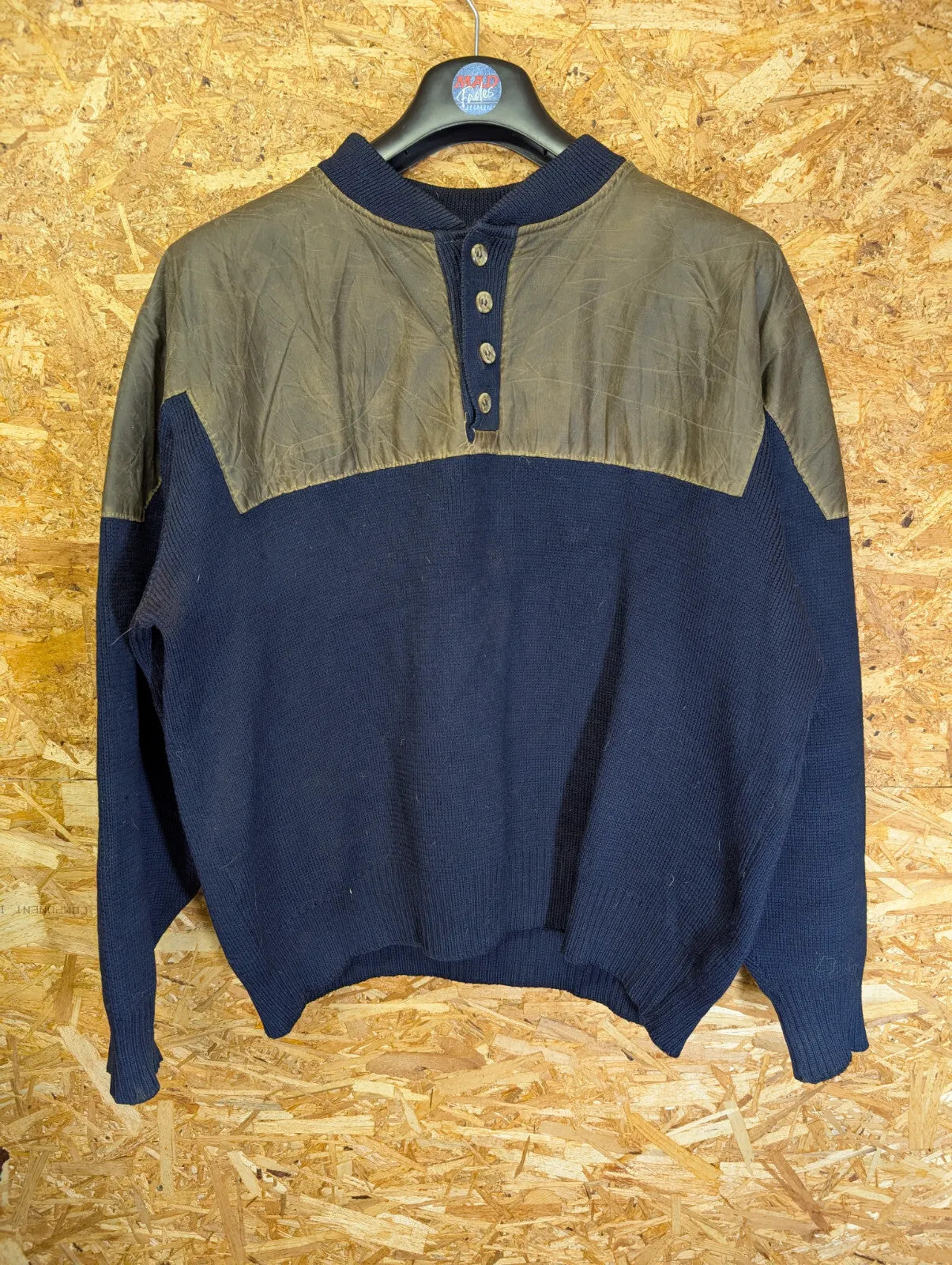Filson Henley Guide Jumper 2XL Men Navy Blue Wool Tin Cloth Sweater 711 USA