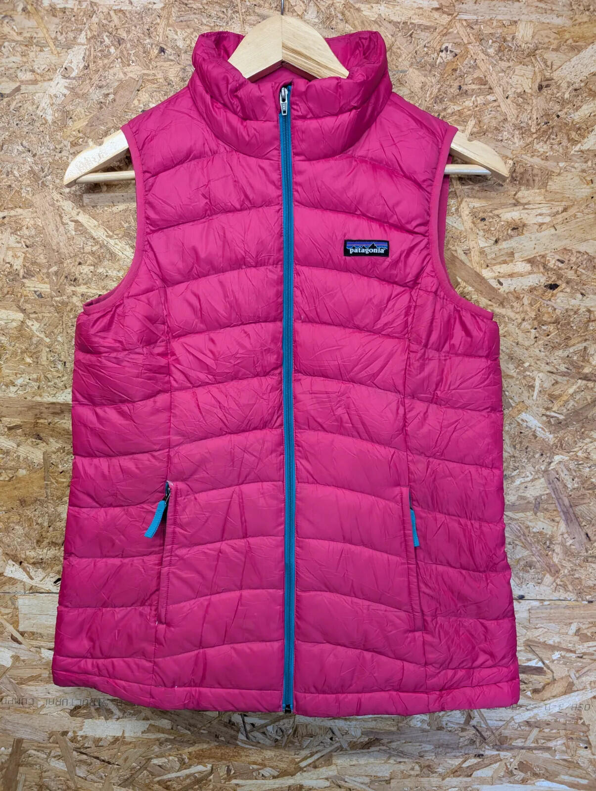 Patagonia Puffer Gilet Girls XL 14 Pink Down Fill Full Zip Bodywarmer Youth