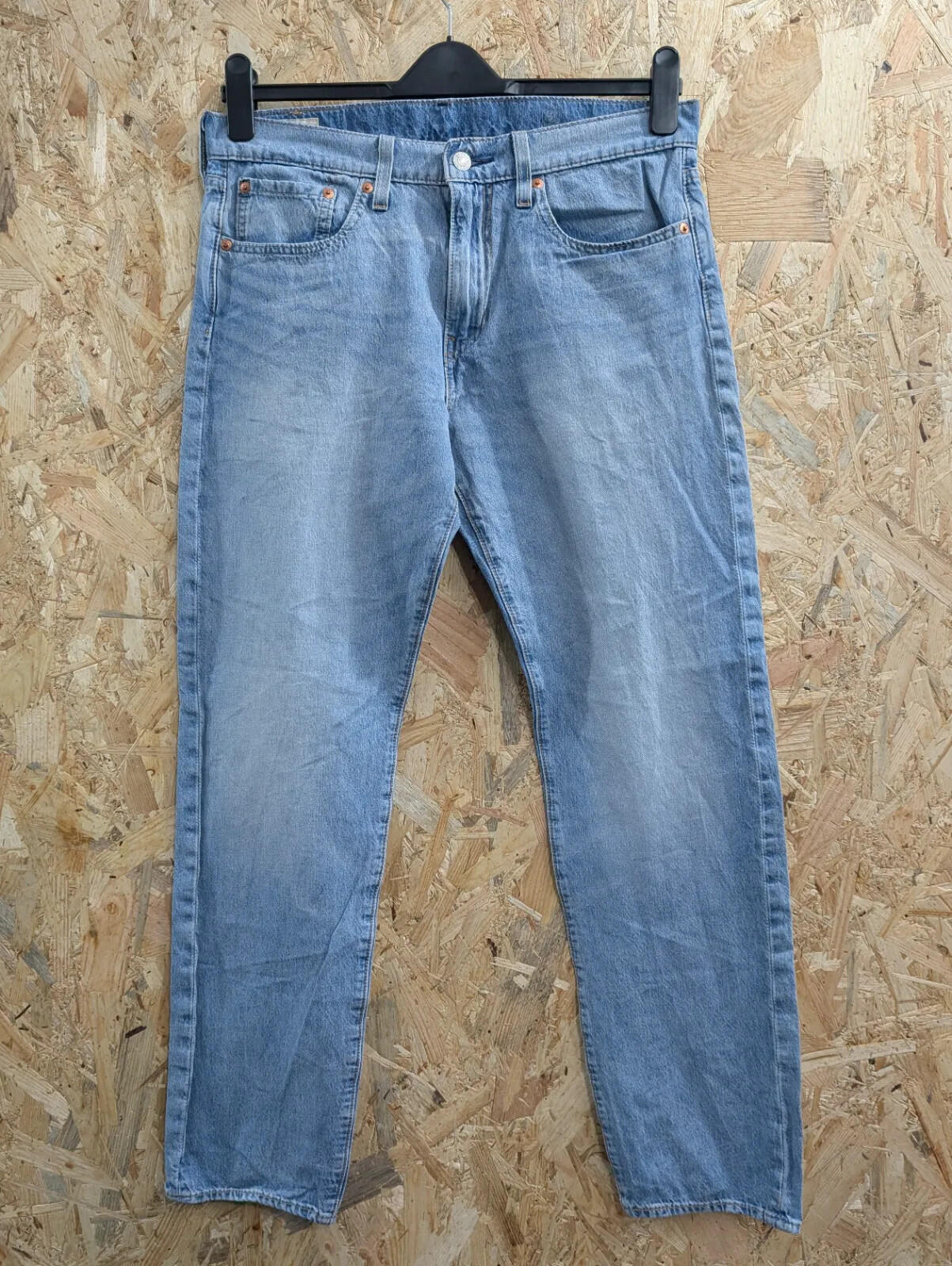 Levis 502 Jeans Mens W32 L32 Light Blue Wash Denim Zip Fly Regular Straight Leg