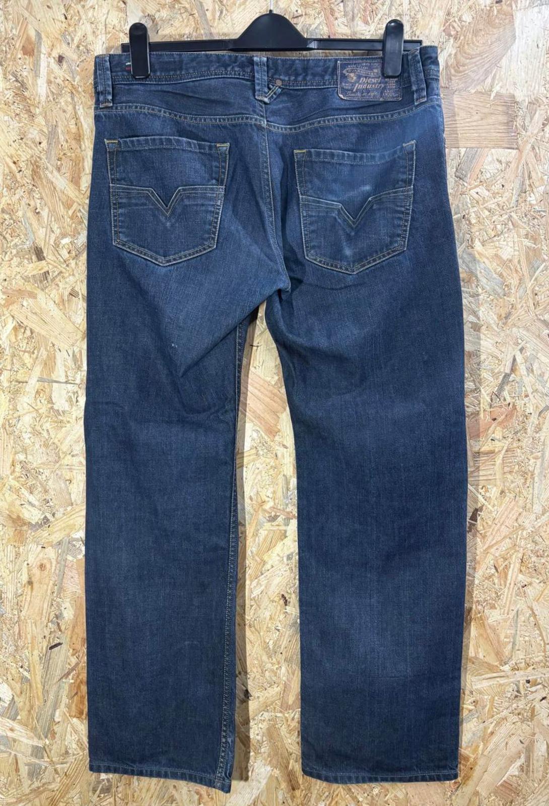 Diesel Larkee Jeans W34 L30 Rigid 008Z8 Navy Blue Regular Straight Italy Made