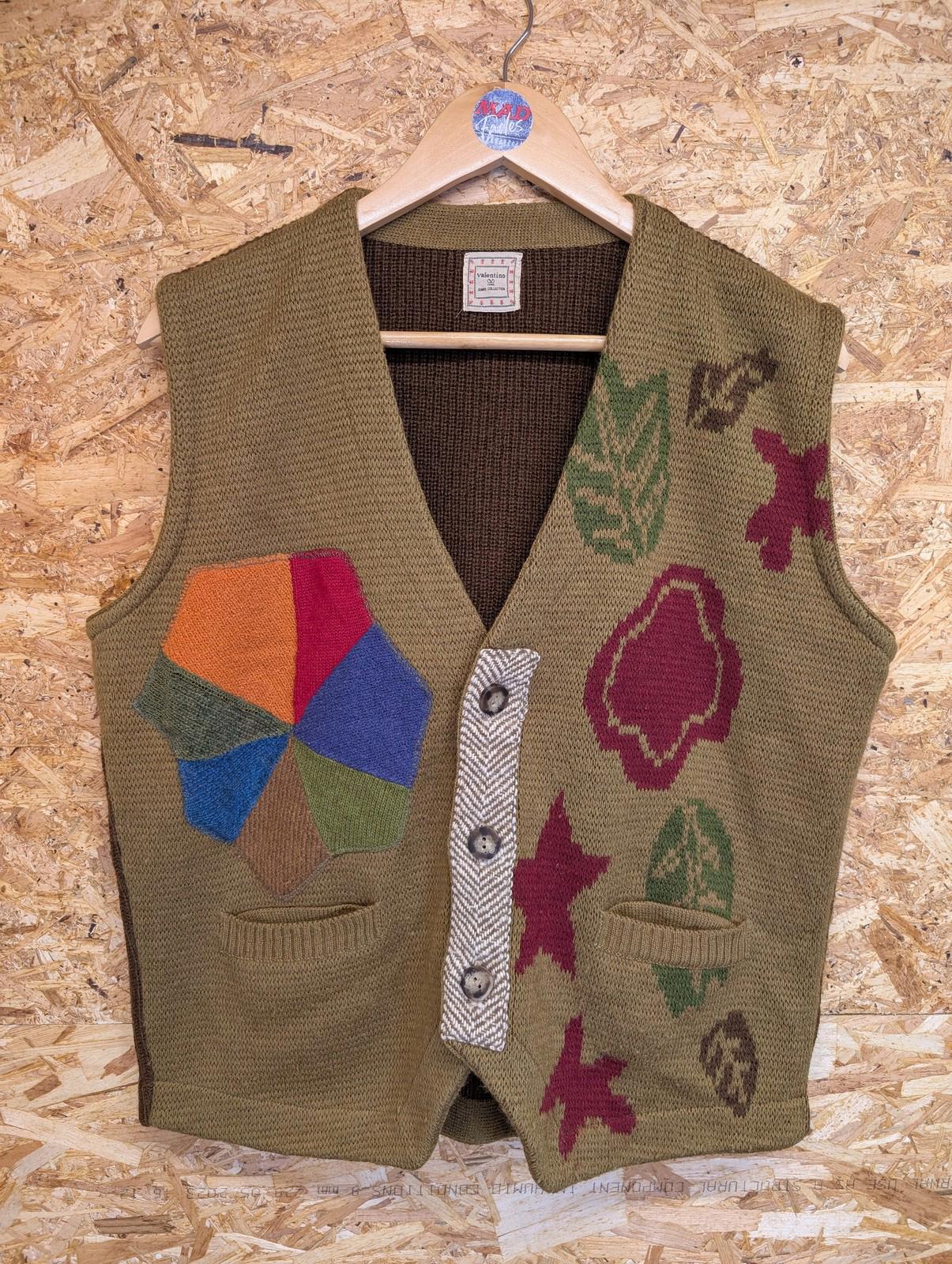 Valentino Vest Seze Medium Women Jeans Collection Knit Wool Vintage 90s Italy
