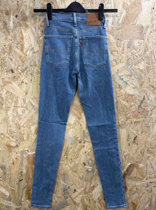 Levis Mile High Super Skinny Jeans Girls Age 11 W23 L30 Slim Blue Premium Big E