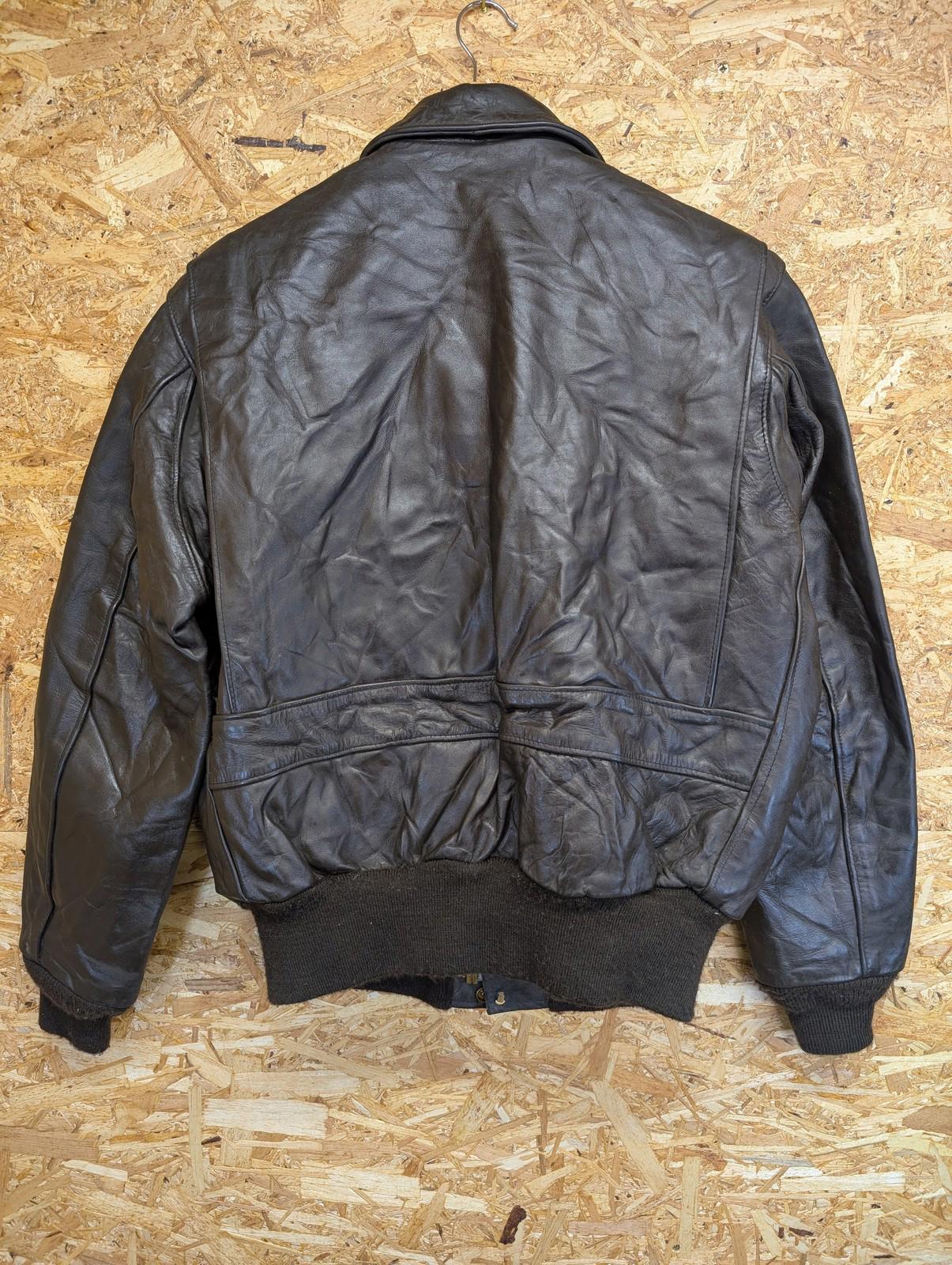 Schott 684 Leather Bomber Jacket Men Large 42 NYC Faux Lined Brown Vintage 90s