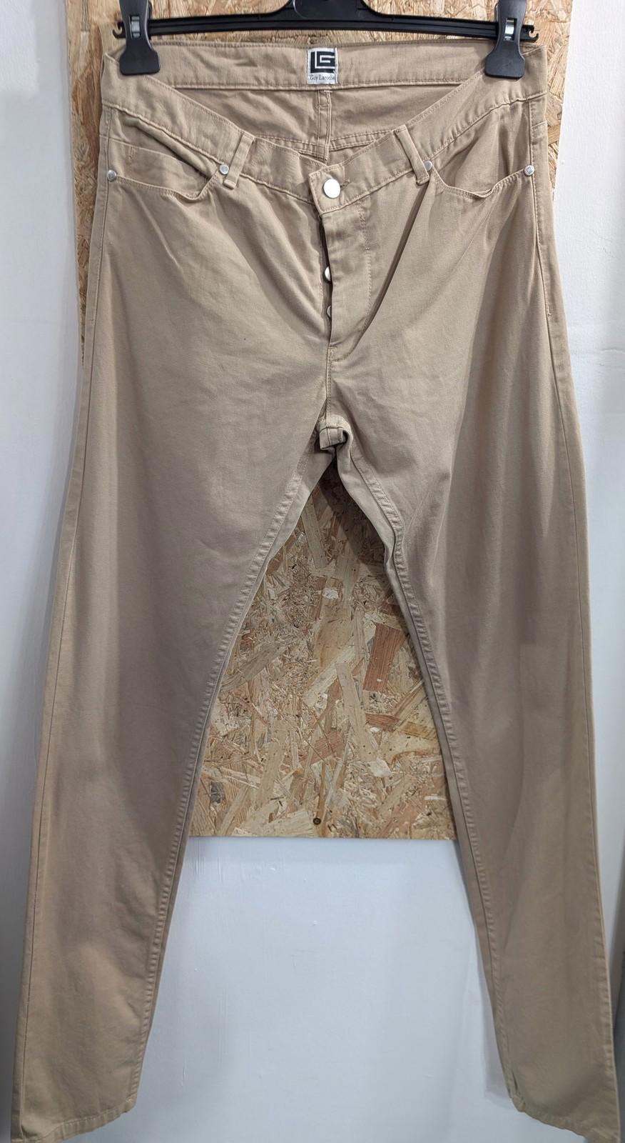 Guy Laroche Trousers W32 L36 Men Beige Chino Cotton Straight Leg Slim Fit New