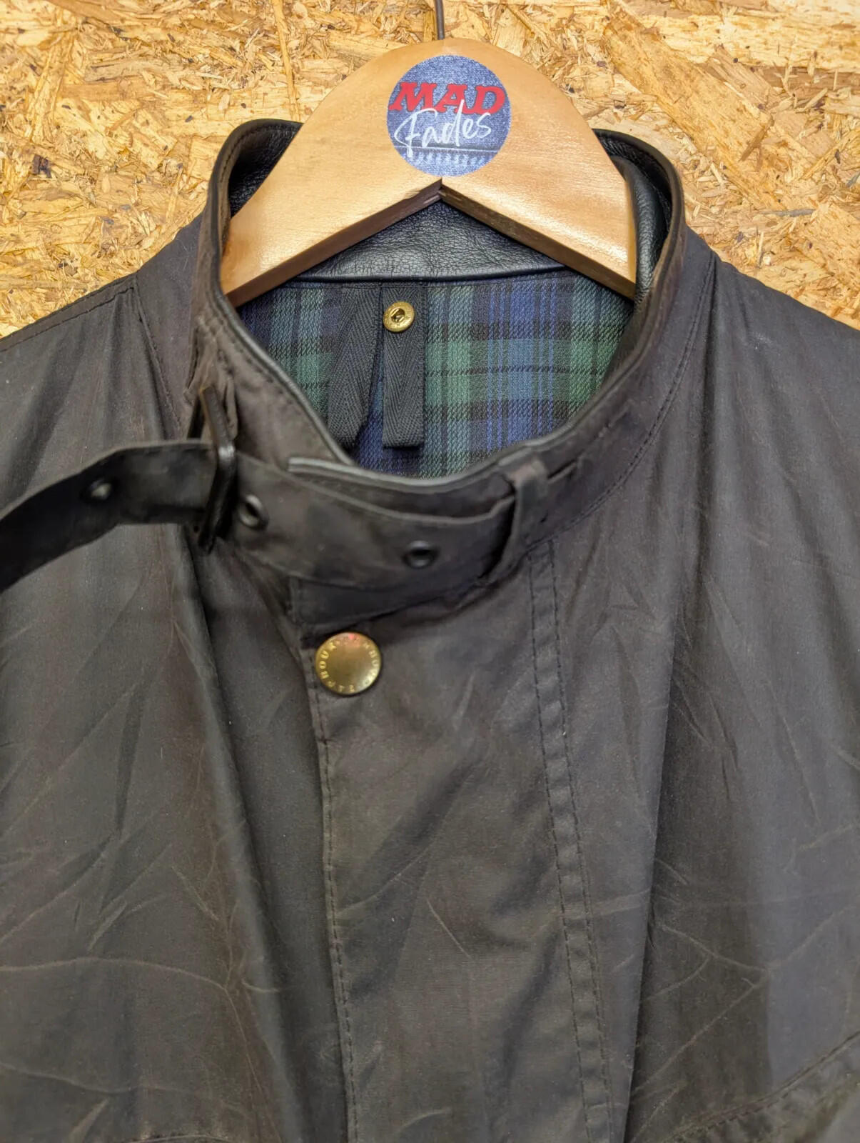 Vintage Barbour Beacon Jacket Wax Jacket Mens Medium C40 Black A132 Belted 90s