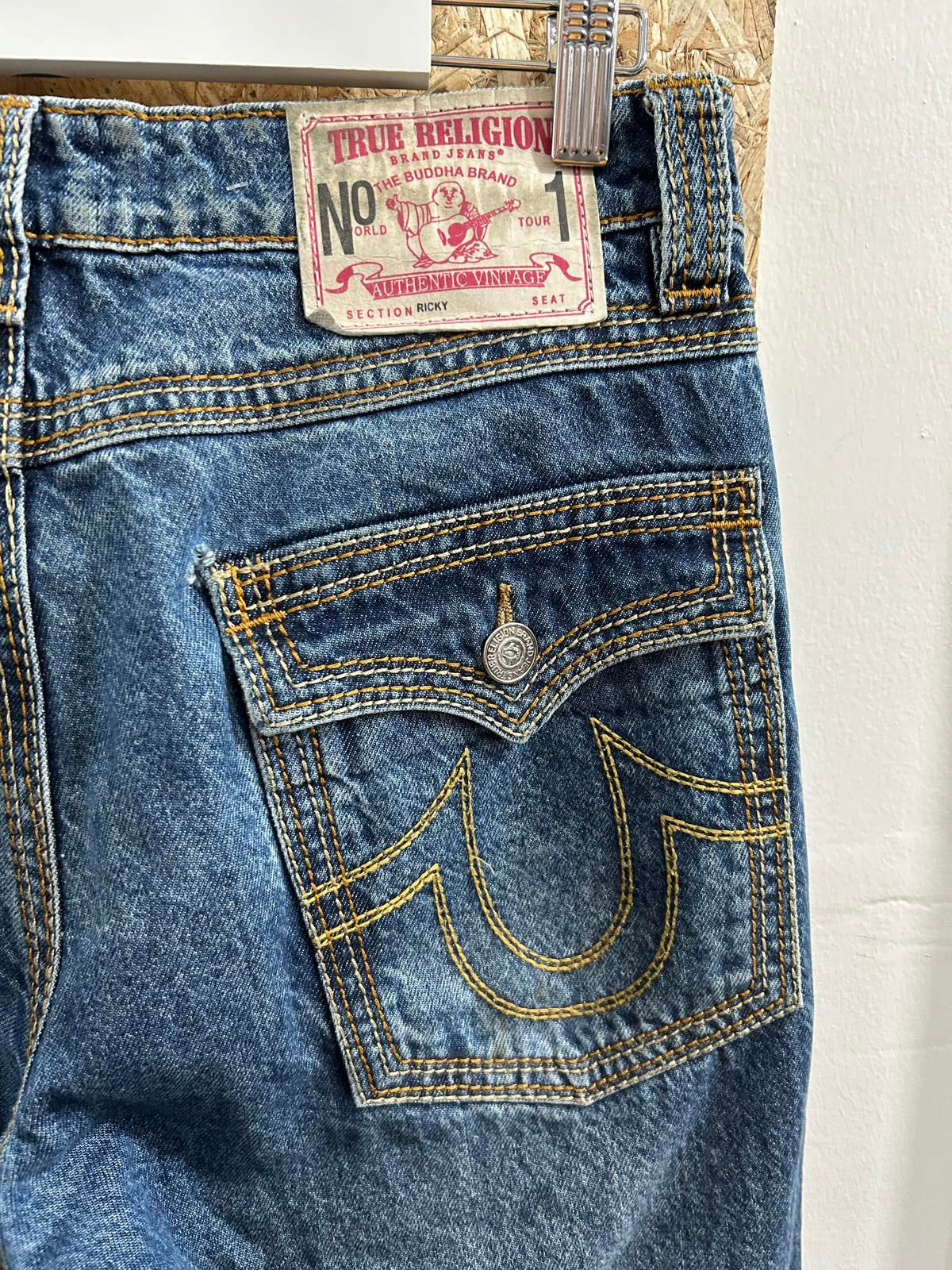 True Religion Ricky Jeans W30 L30 Made In USA Blue Zip Fly Vintage