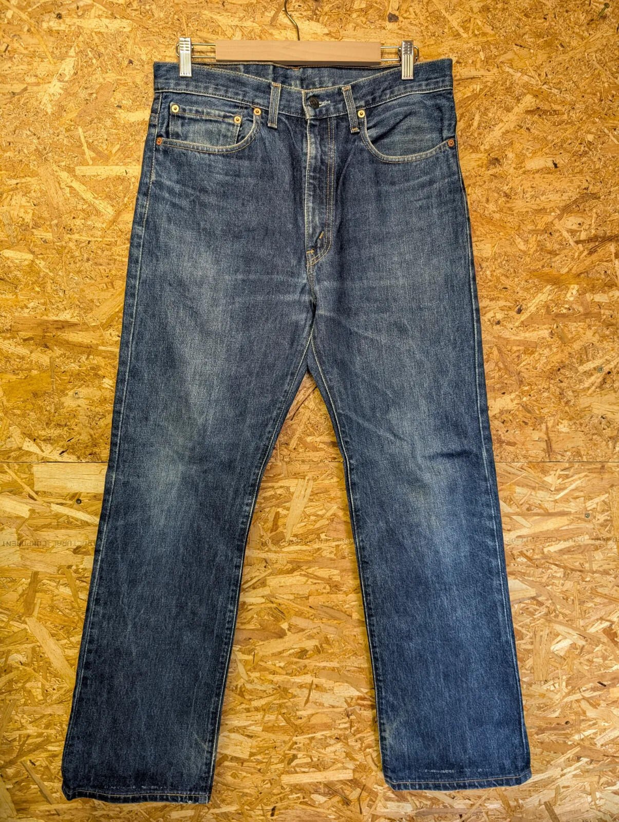 Vintage Levis 401 Bootcut Jeans Mens W34 L32 Dark Blue Wash Denim Zip Fly 90s