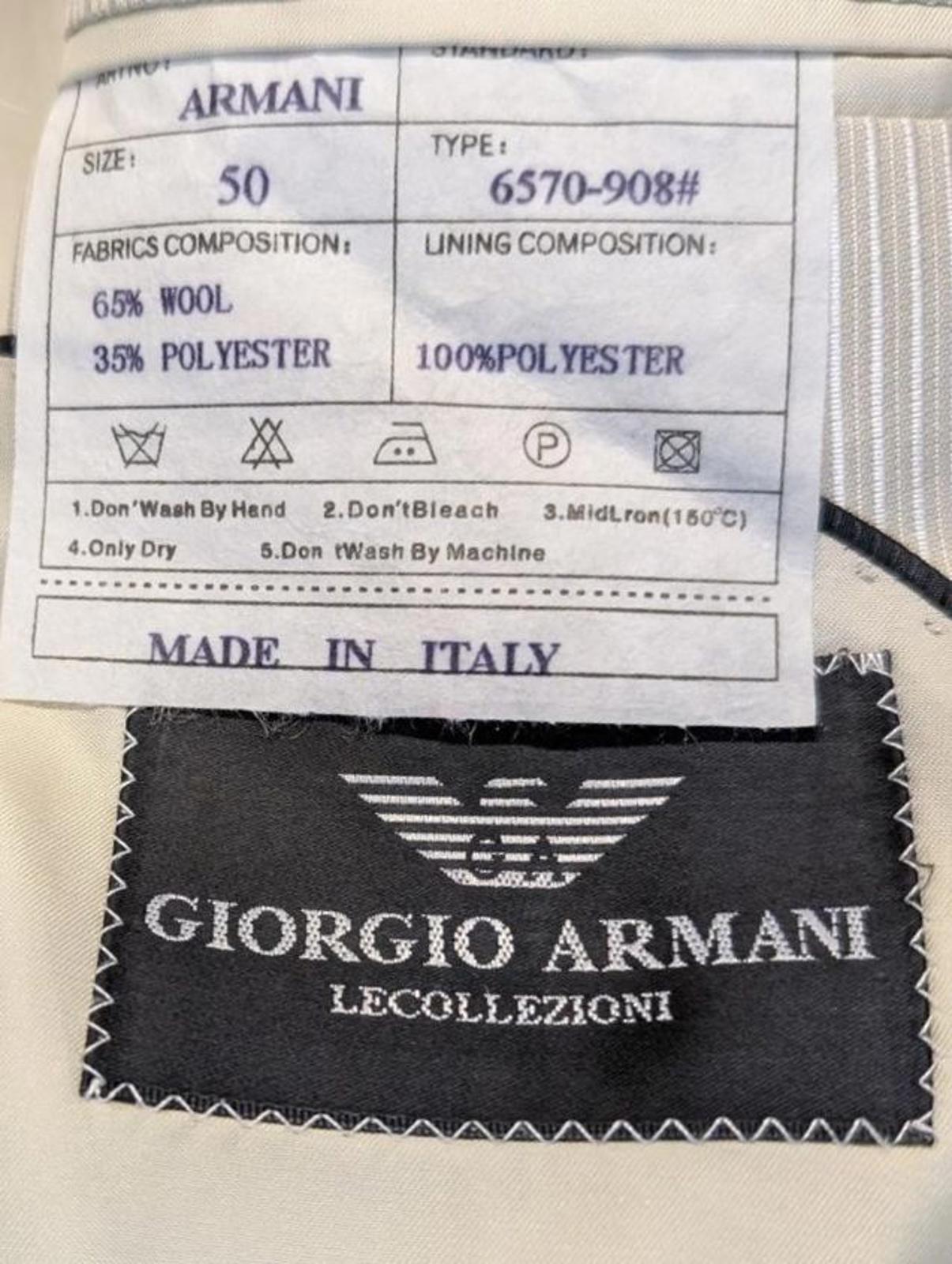 Giorgio Armani Le Collezioni Blazer Jacket Medium 40 Men Cream Beige Stripe Wool