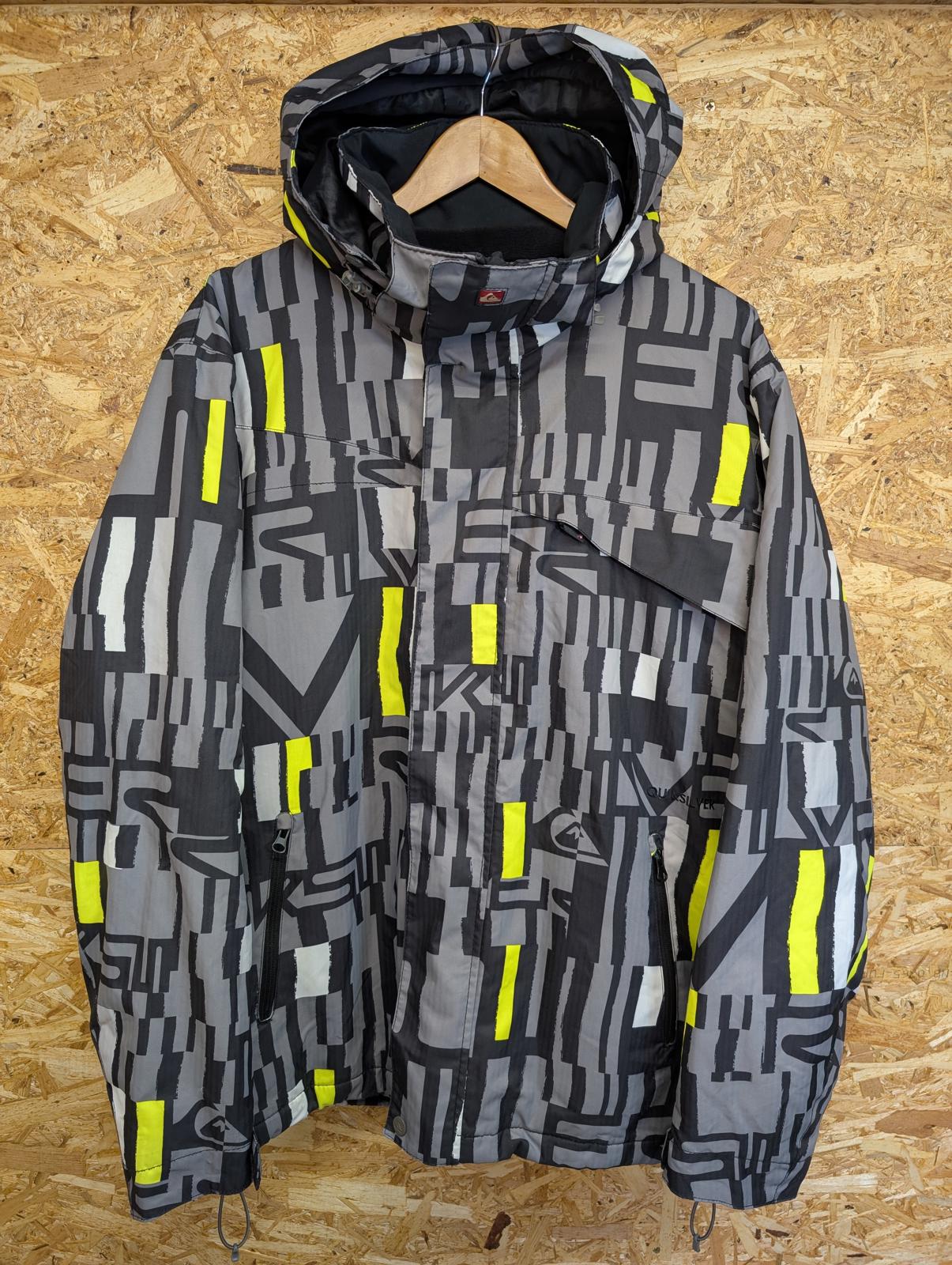 Quiksilver Small Jacket Ski-Wear Vintage Y2K Winter Snowboard Utility Grey Black