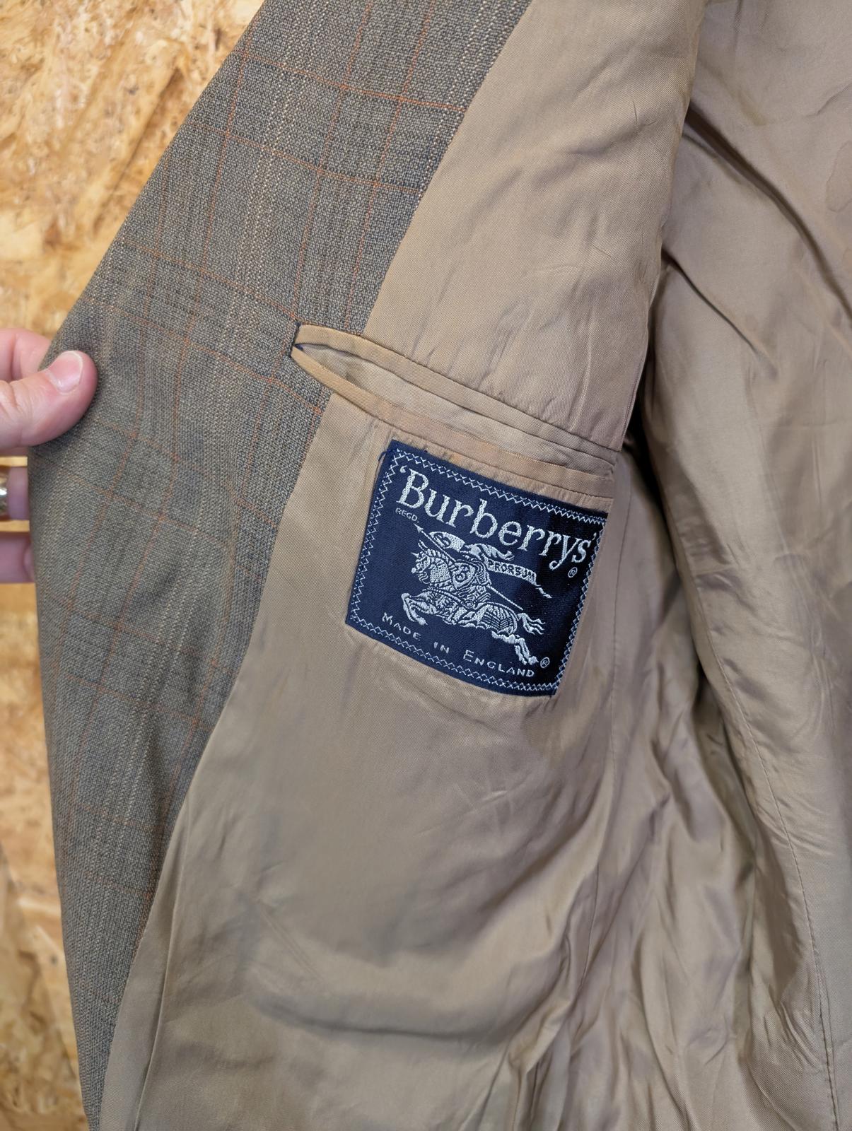 Burberry Size 40 Medium Blazer Jacket Wool Vintage 80s Brown Check