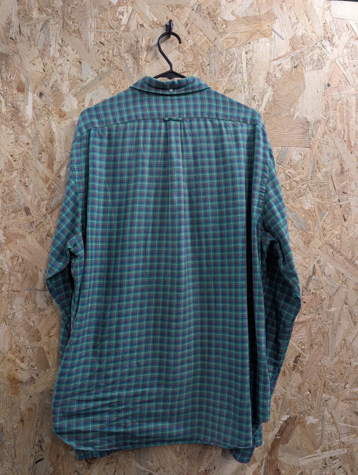 Polo Ralph Lauren Shirt Men XXL Green Plaid Slim Fit Long Sleeve Button Down 90s