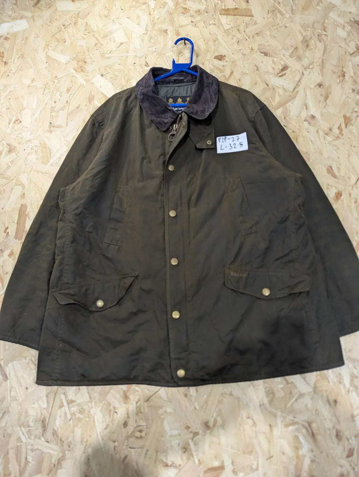 Barbour Martindale Padded Wax Jacket Mens XXL Olive Green Quilted Insulated Cord