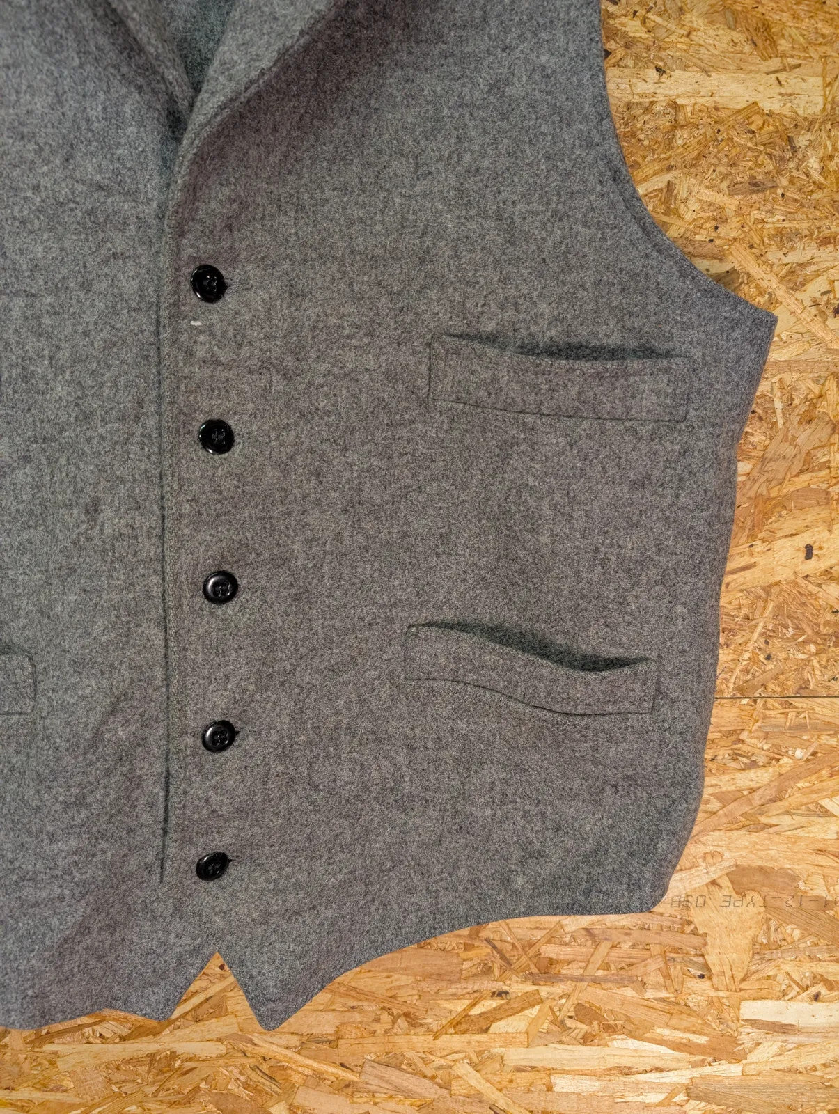 Filson Western Vest Mens Large Heather Grey Mackinaw Wool USA Made Collared