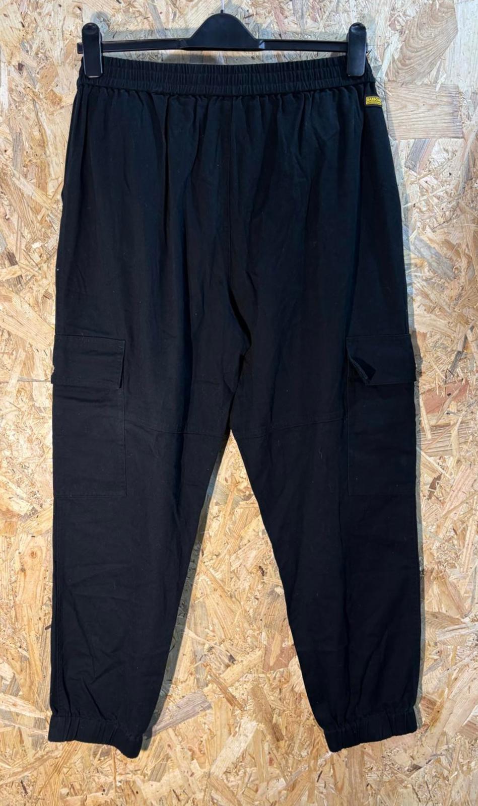 Barbour International Cargo Trousers Womens Size 14 W32 L29 Black Cuffed Joggers