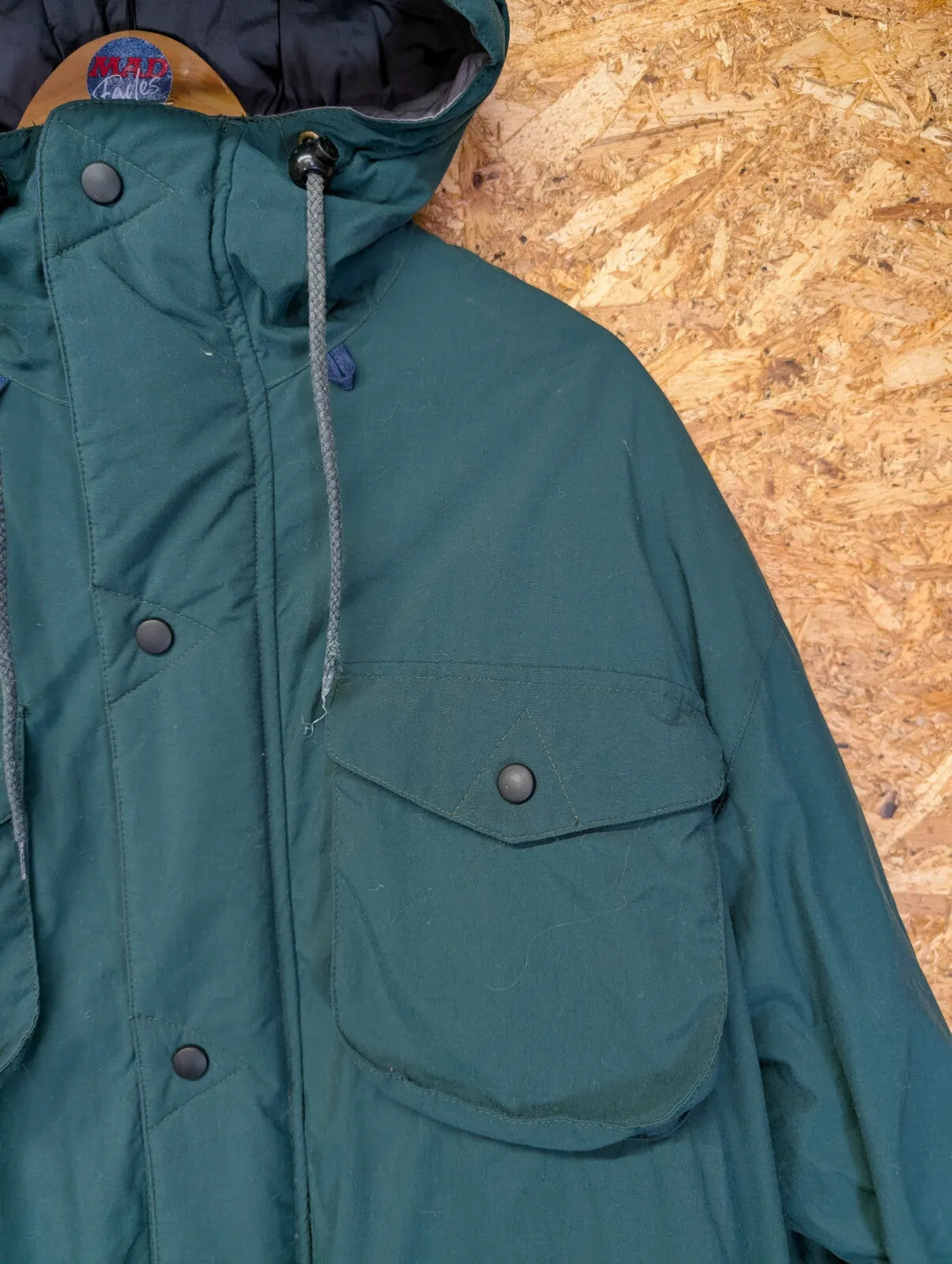 Penfield Hooded Fishtail Parka Mens Medium Teal Puffer Feather Down Vintage 90s