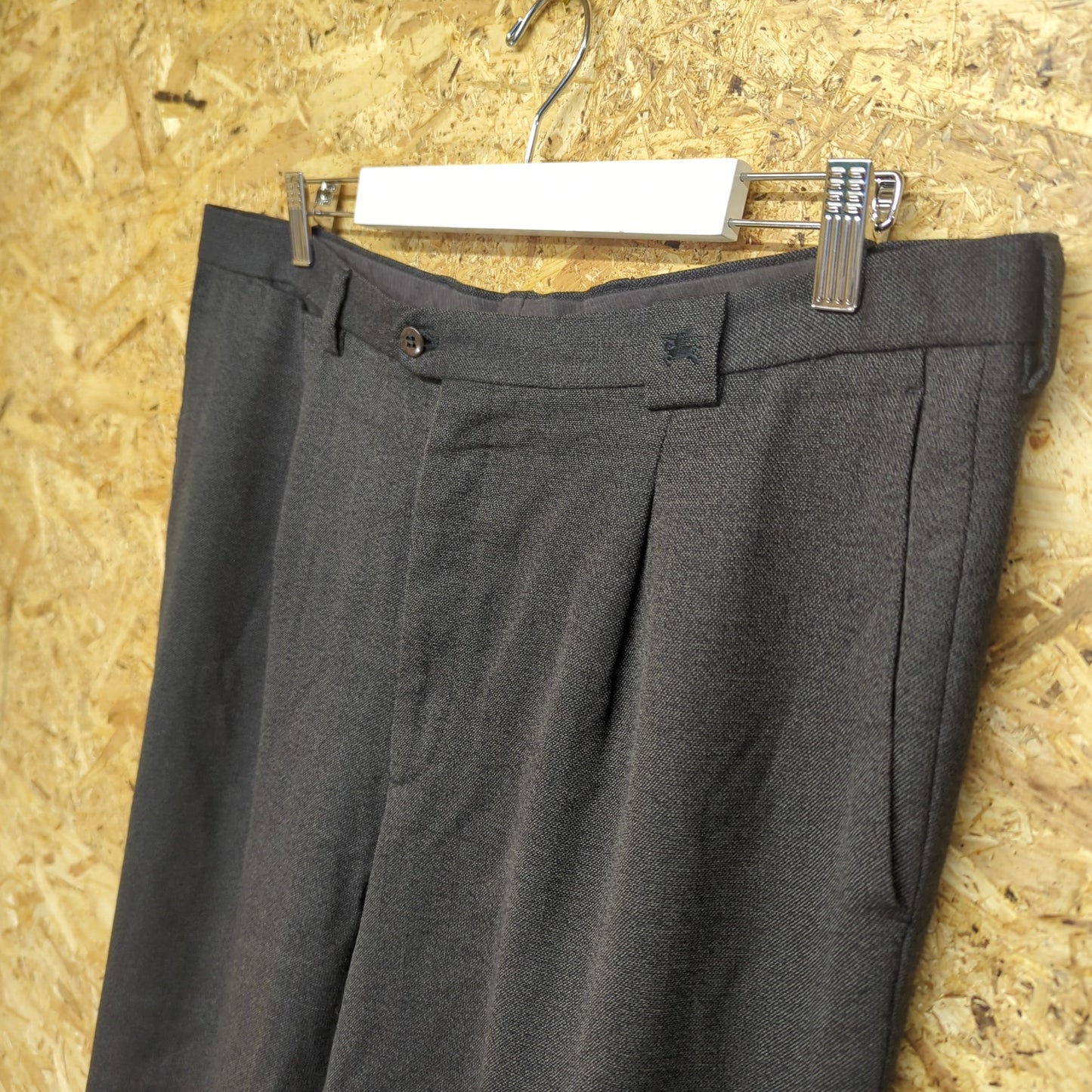 Burberry Galan Sevilla Trousers Grey Straight Leg Loose Fit Formal Pleat W38 L34