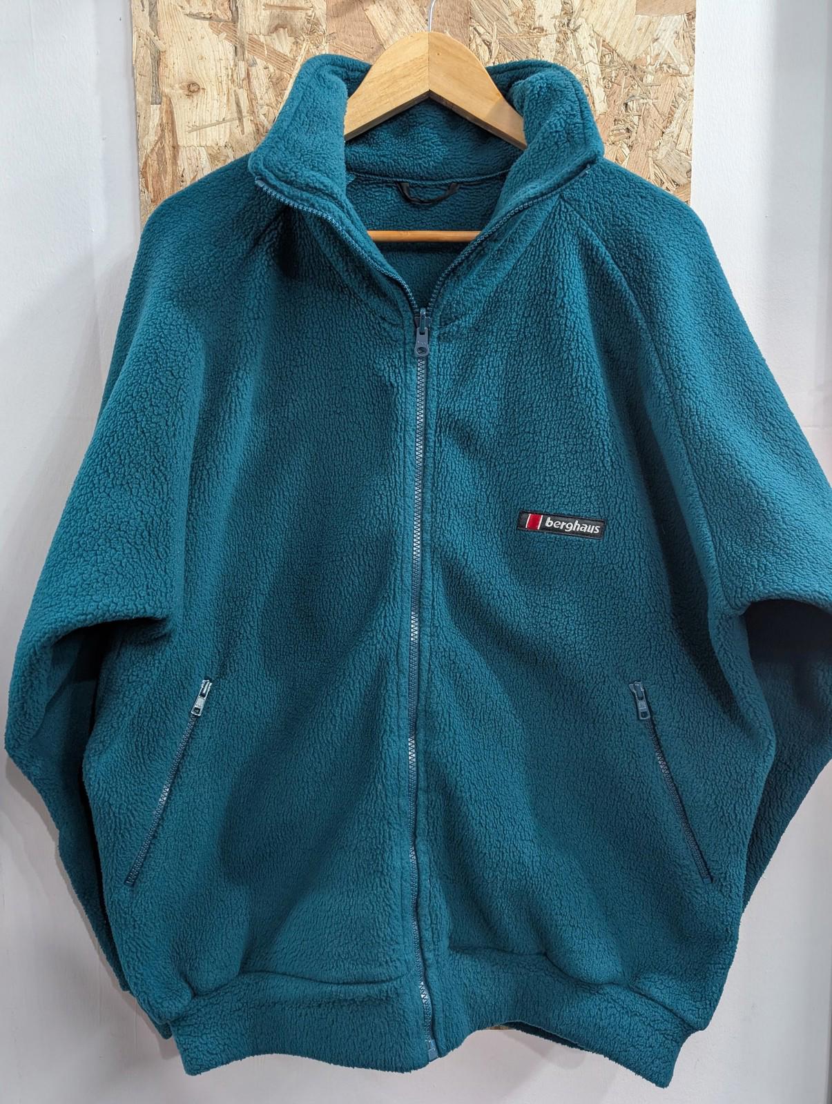 Berghaus 90s Fleece Jacket Large Men Polartec Vintage Full Zip Teal Green Hiking