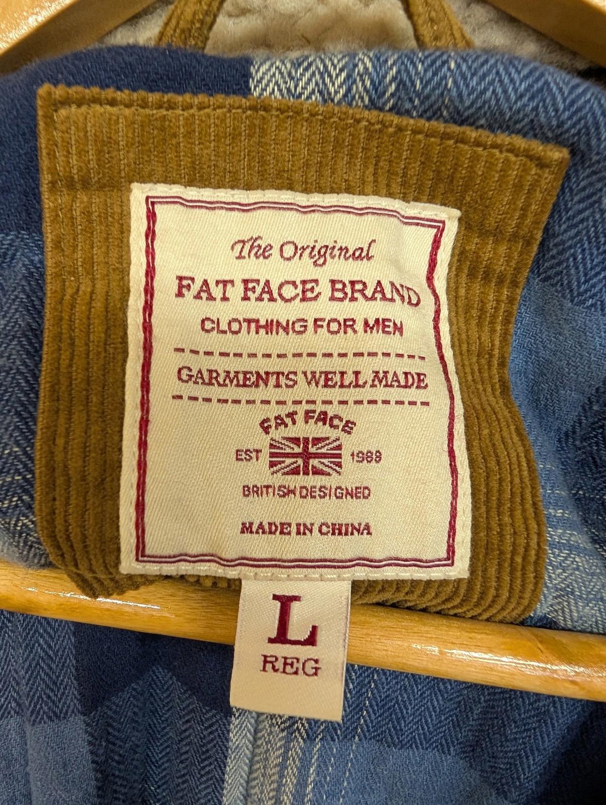 Fat Face Corduroy Jacket Large Men Sherpa Lined Brown Winter Warm Fleece Coat