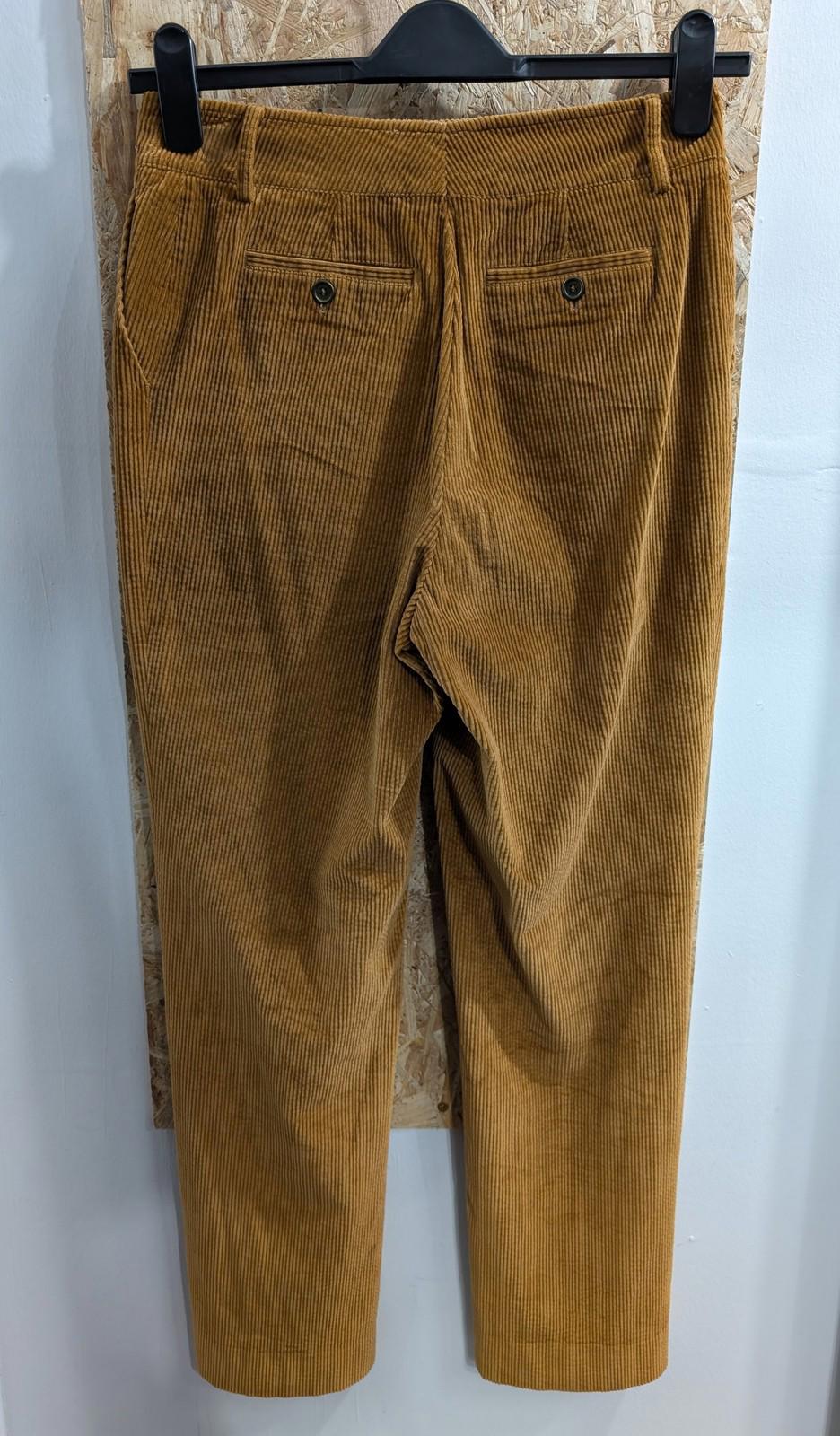 Burberry Trousers UK 12 W28 L29 Women Corduroy High Waist Tan Brown London Pleated