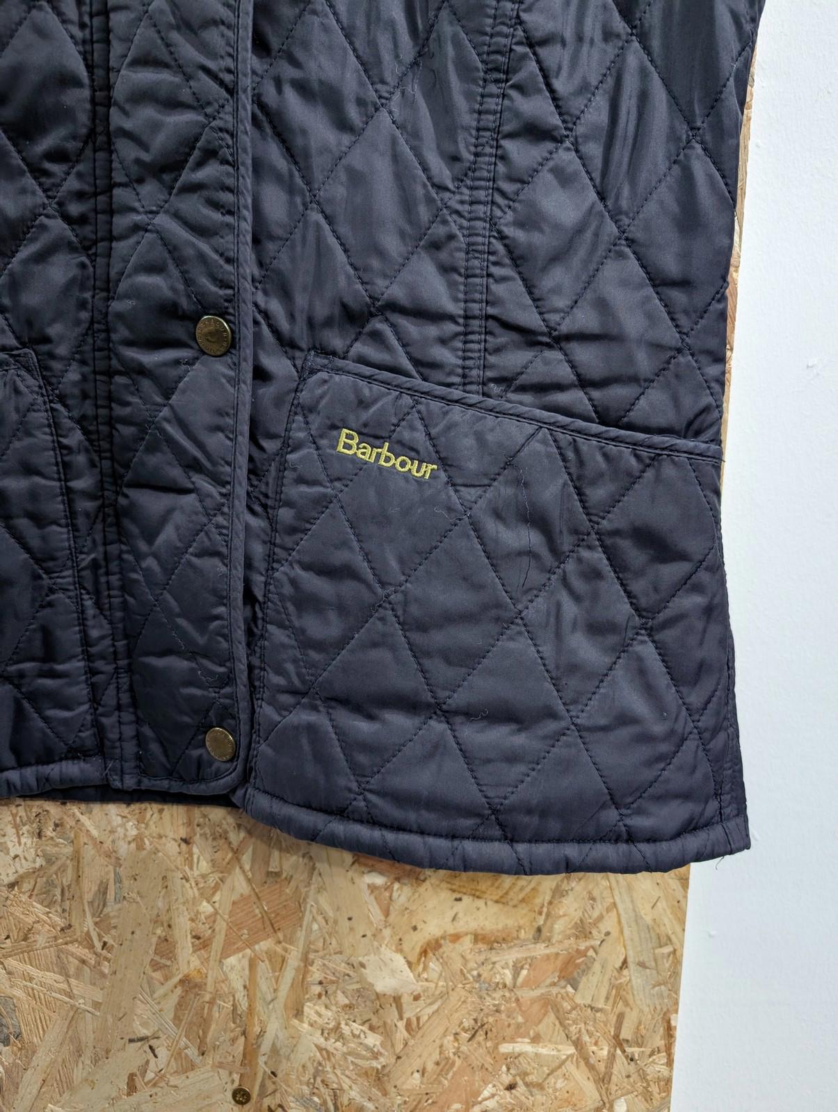 Barbour Liddesdale Gilet Women UK 8 Quilted Floral Lining Navy Blue Padded Vest Lightweight