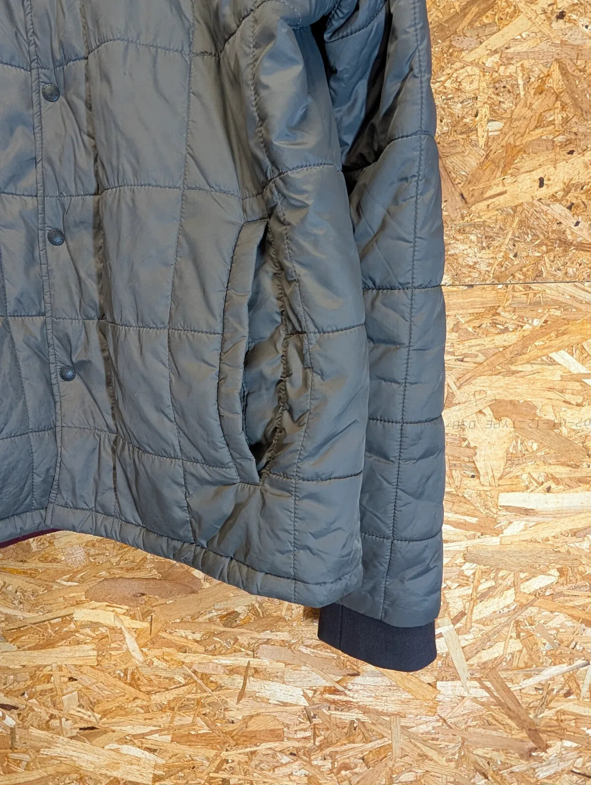Barbour International Worn Quilt Bomber Jacket Mens XXL Grey Lightweight Snap