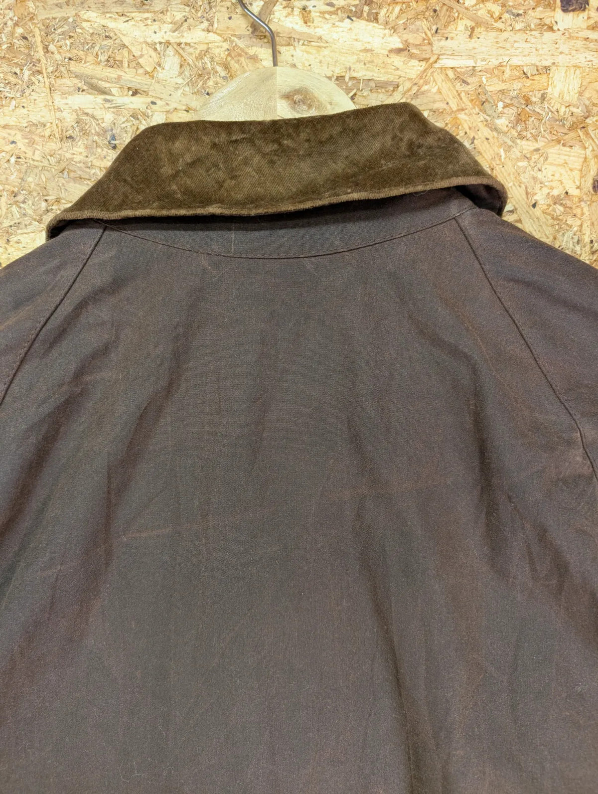 Barbour A885 Vintage Wax Beaufort Jacket Mens Medium Brown Velvet Collar 2000