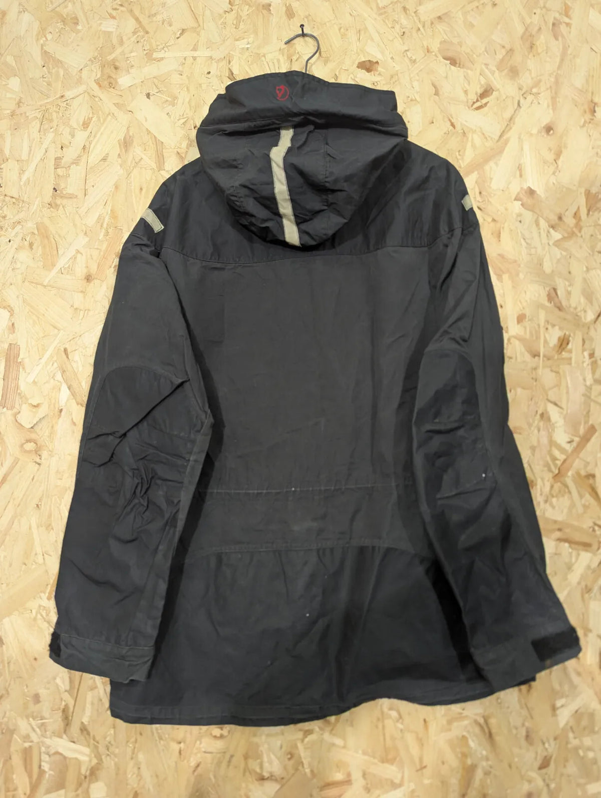 Fjallraven Tur G1000 Jacket Mens Large Black Hooded Canvas Wax Parka Anorak