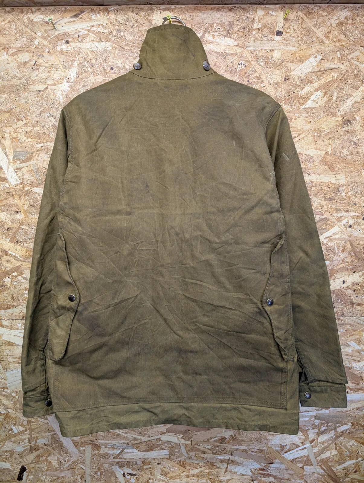 Filson Tin Cloth Cruiser Field Jacket Men Medium Long Brown Snap Double USA Tan